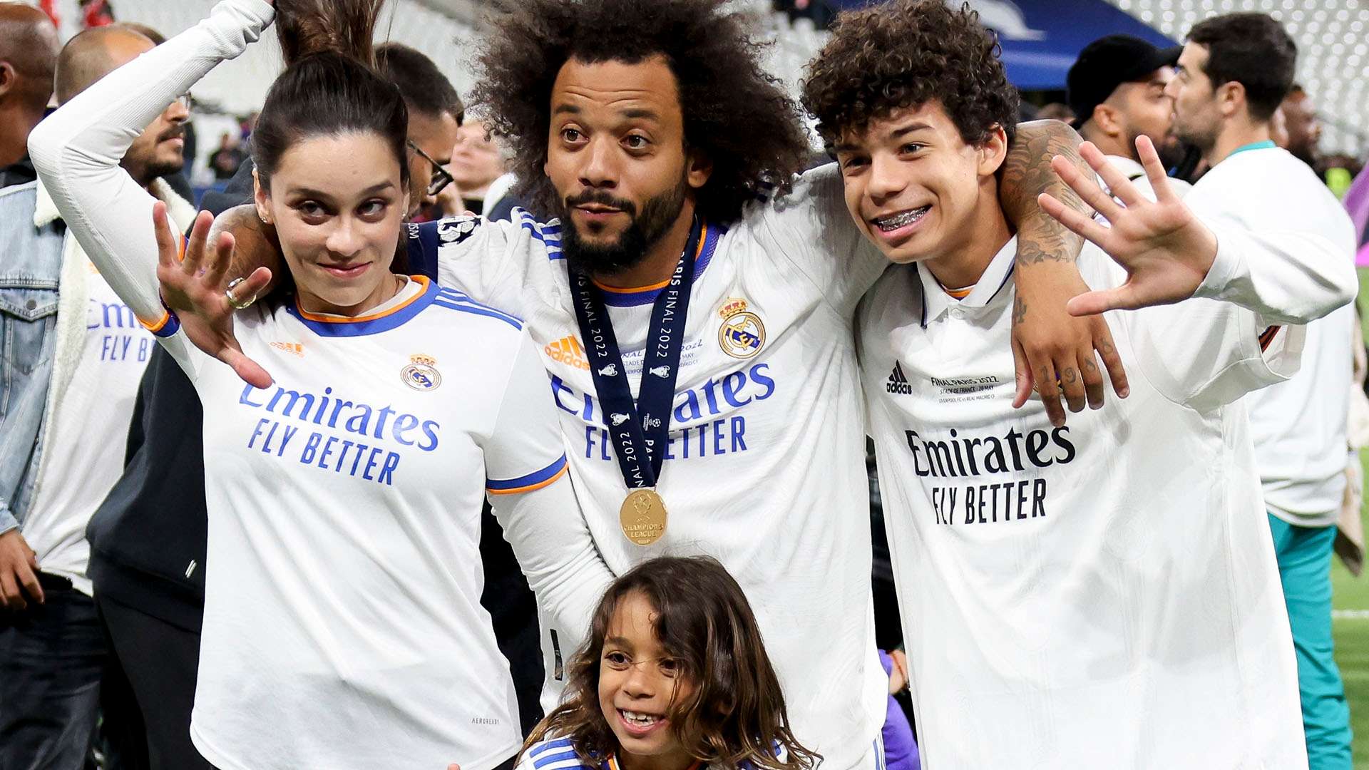 Marcelo celebrate with family Real Madrid