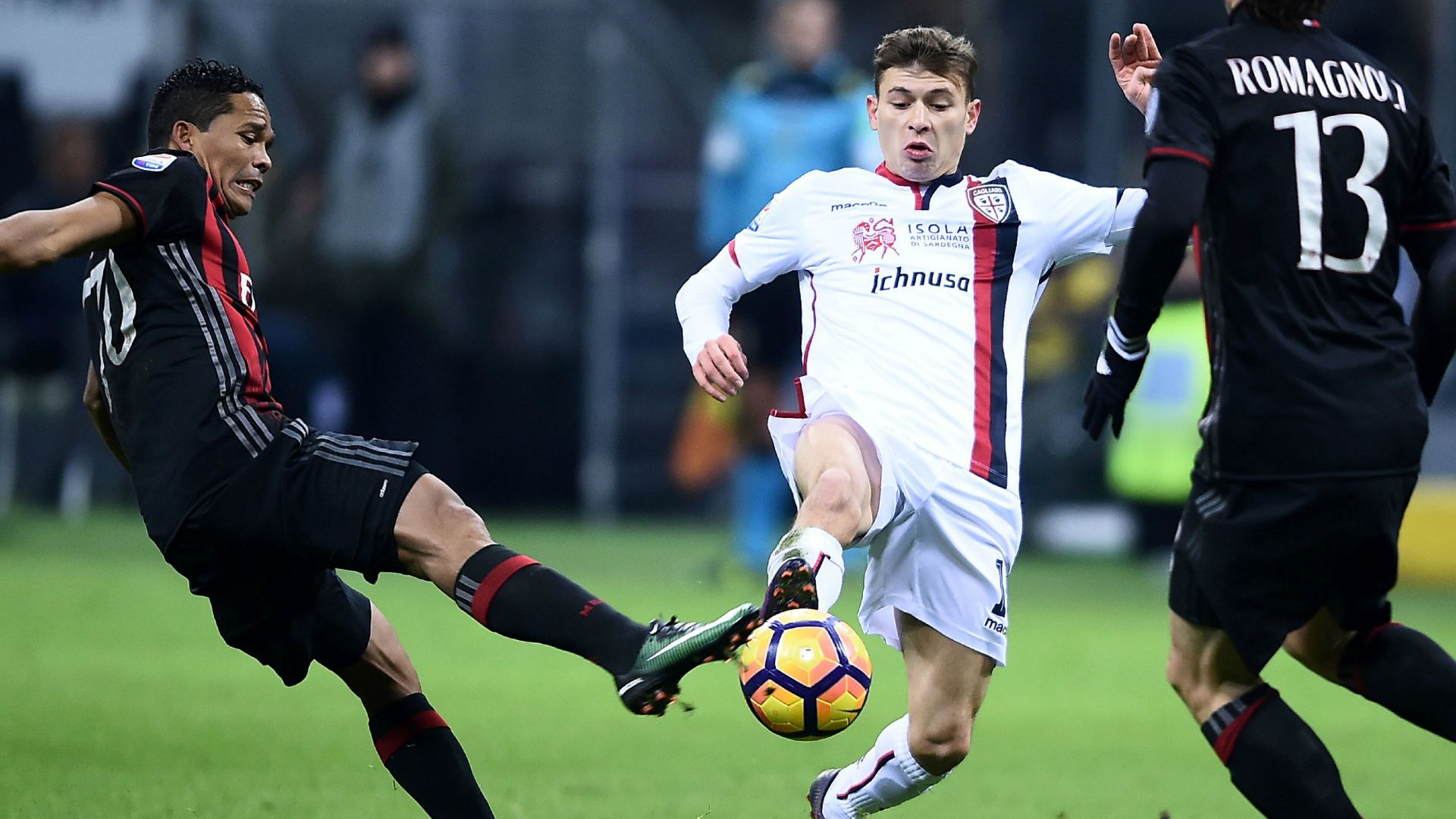 Bacca Barella Milan Cagliari Serie A