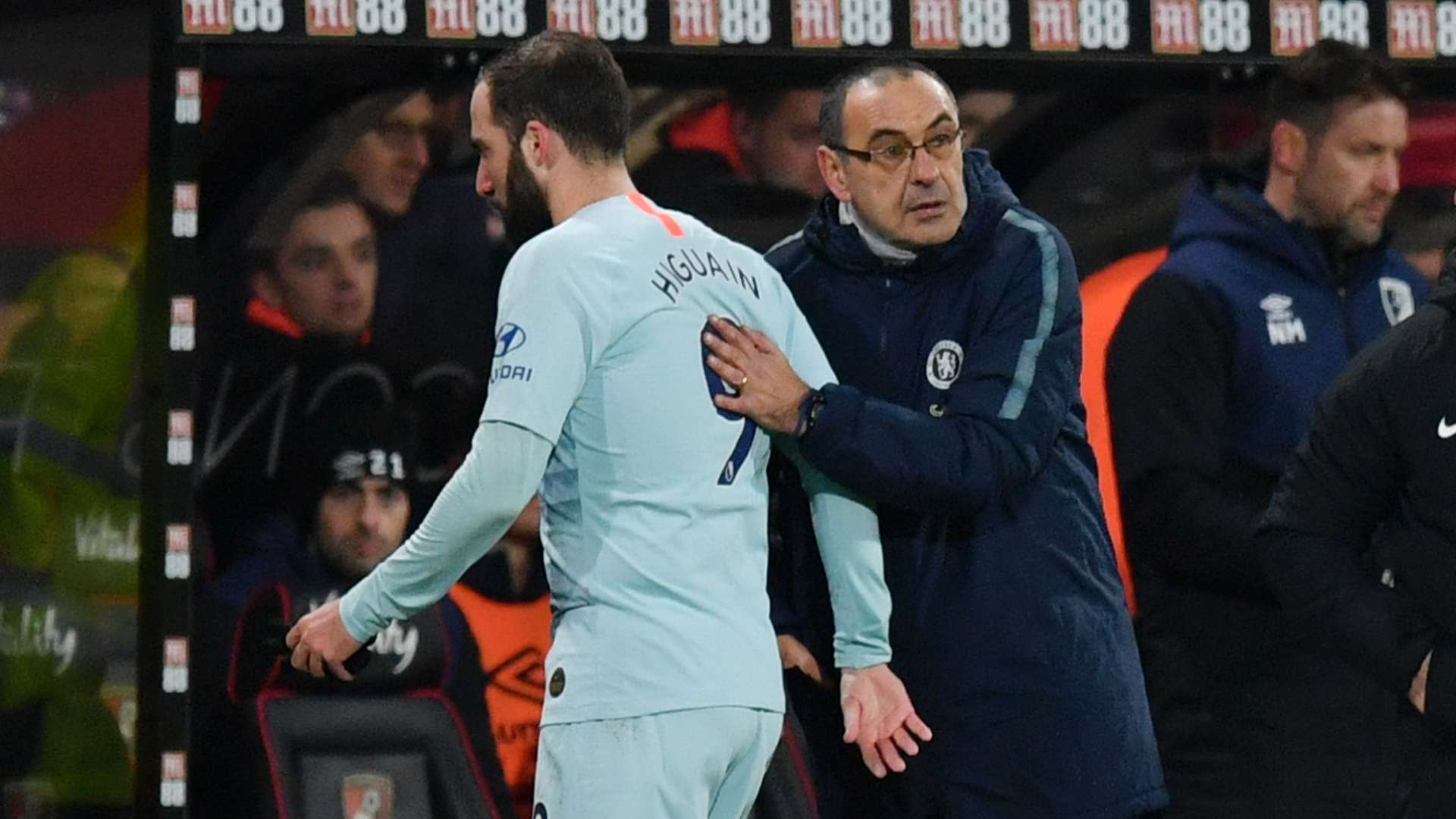 Higuain Sarri Chelsea Bournemouth