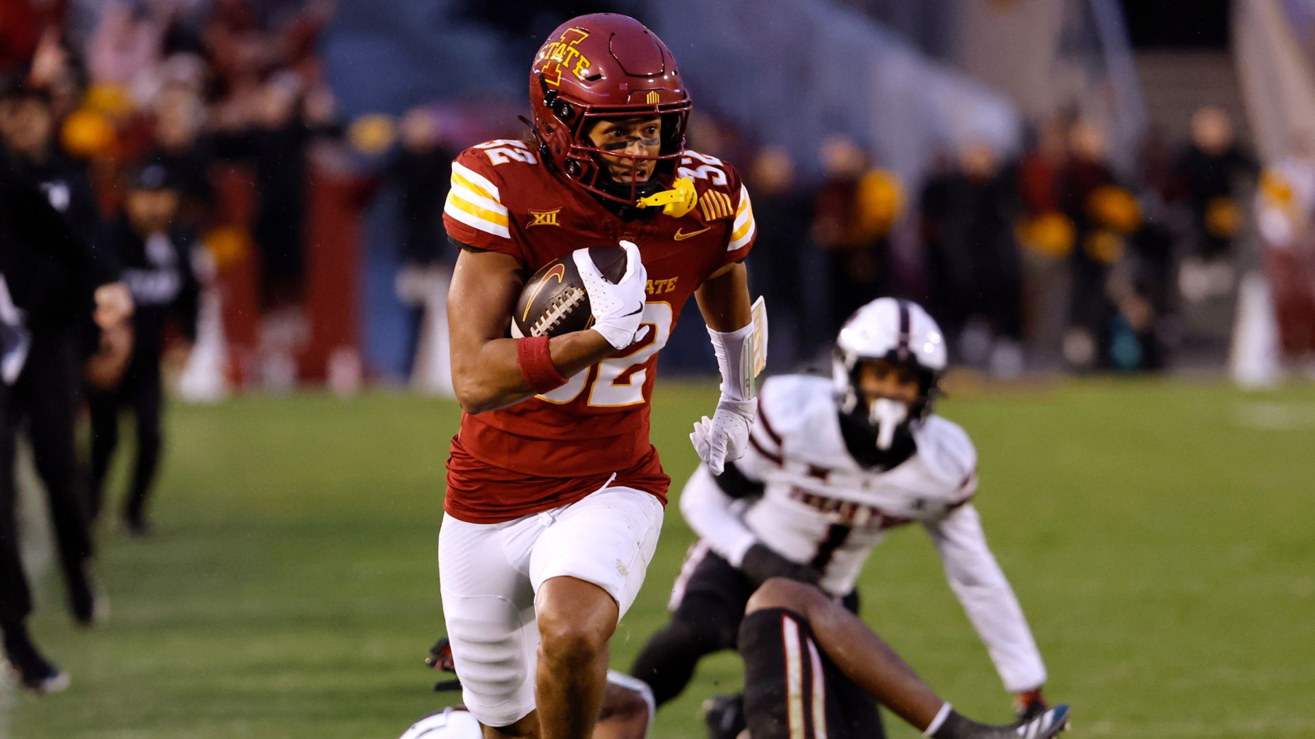 Carson Brown #32 of the Iowa State Cyclones