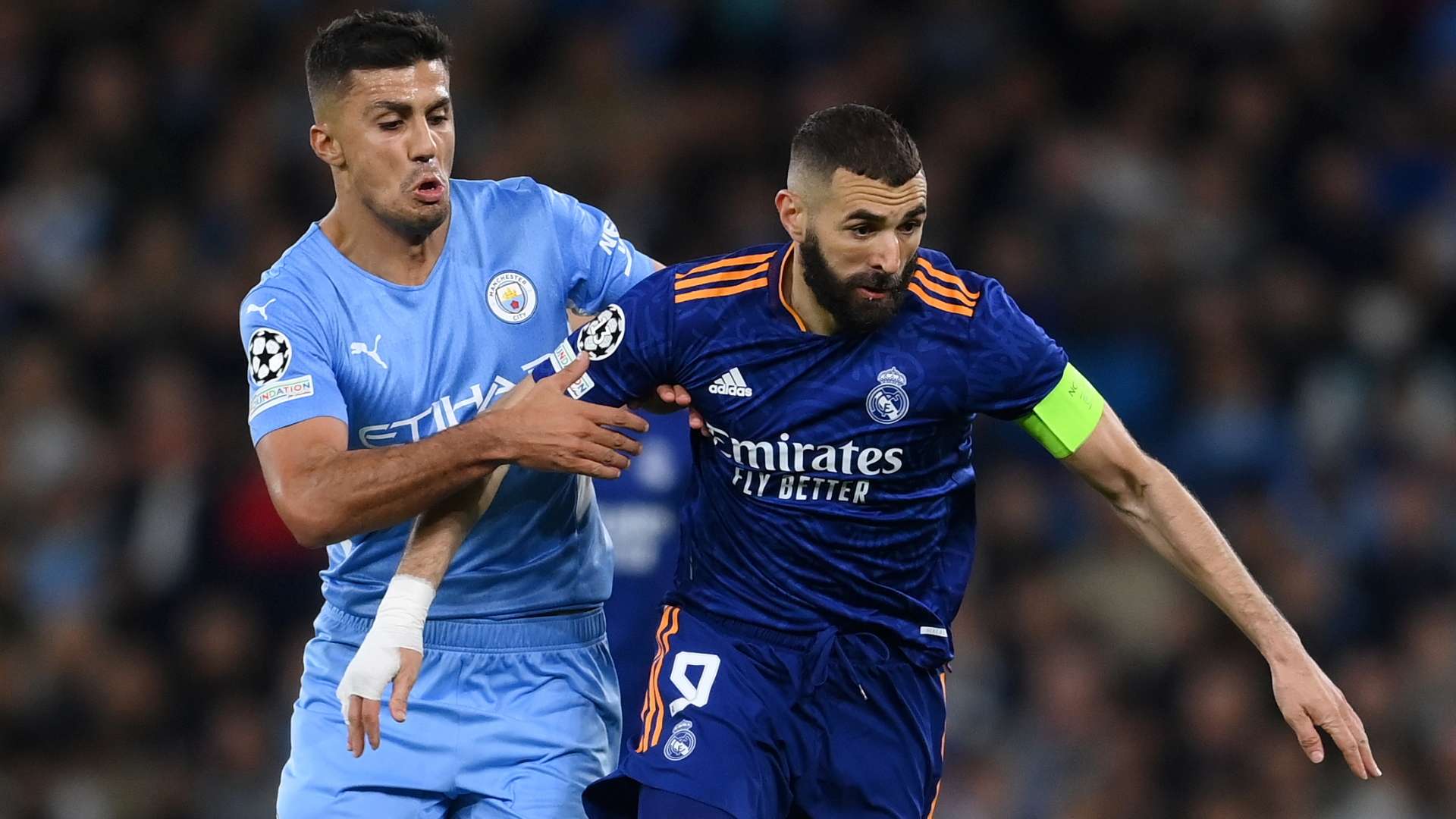 Rodri, Karim Benzema, Man City vs Real Madrid, UCL 2021-22