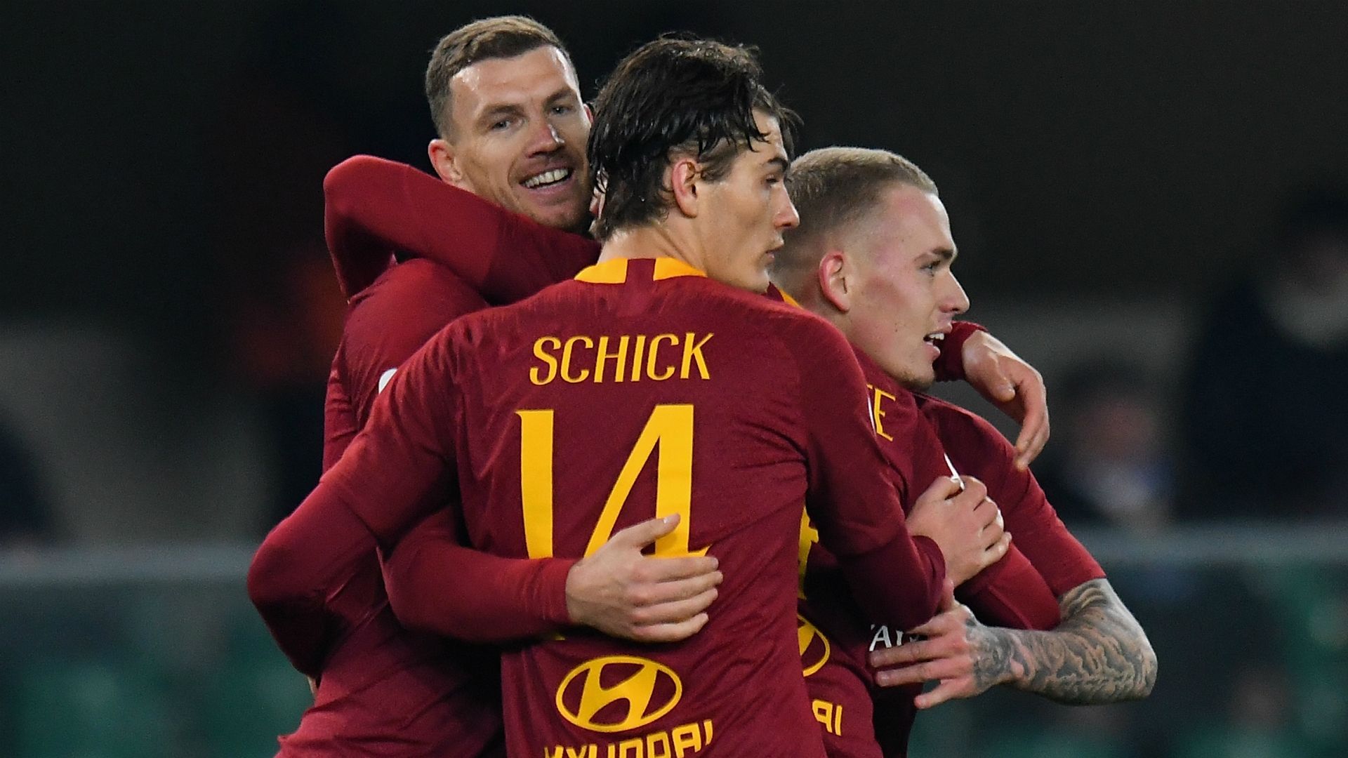 Edin Dzeko Patrick Schick Rick Karsdorp Chievo Roma Serie A