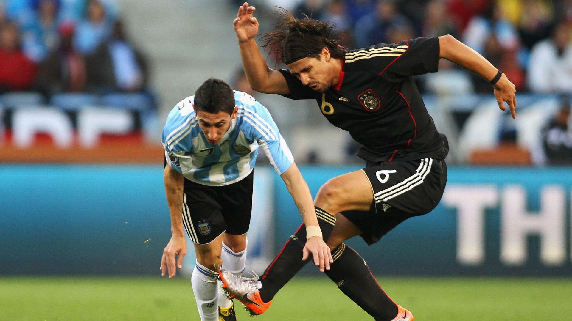 Sami Khedira Angel Di Maria Germany Argentina World Cup 03072010