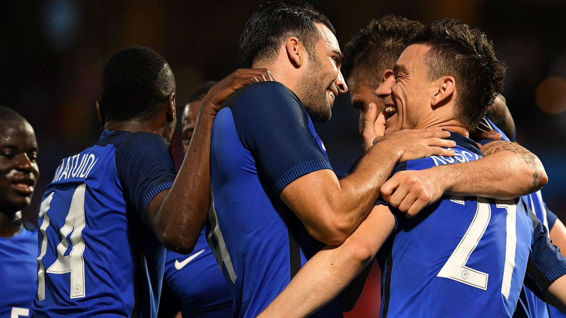 Adil Rami Laurent Koscielny France Scotland Friendly 04062016