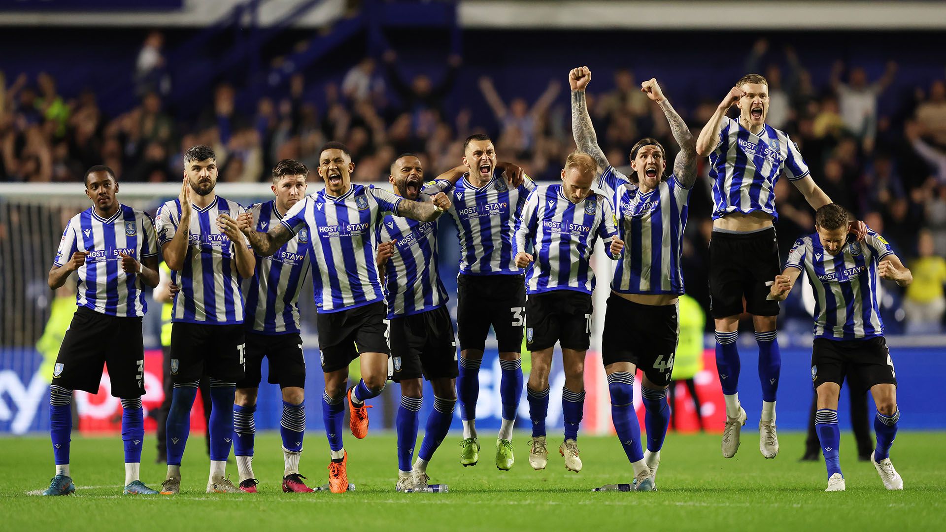 Sheffield Wednesday shootout celebration team 2022-23