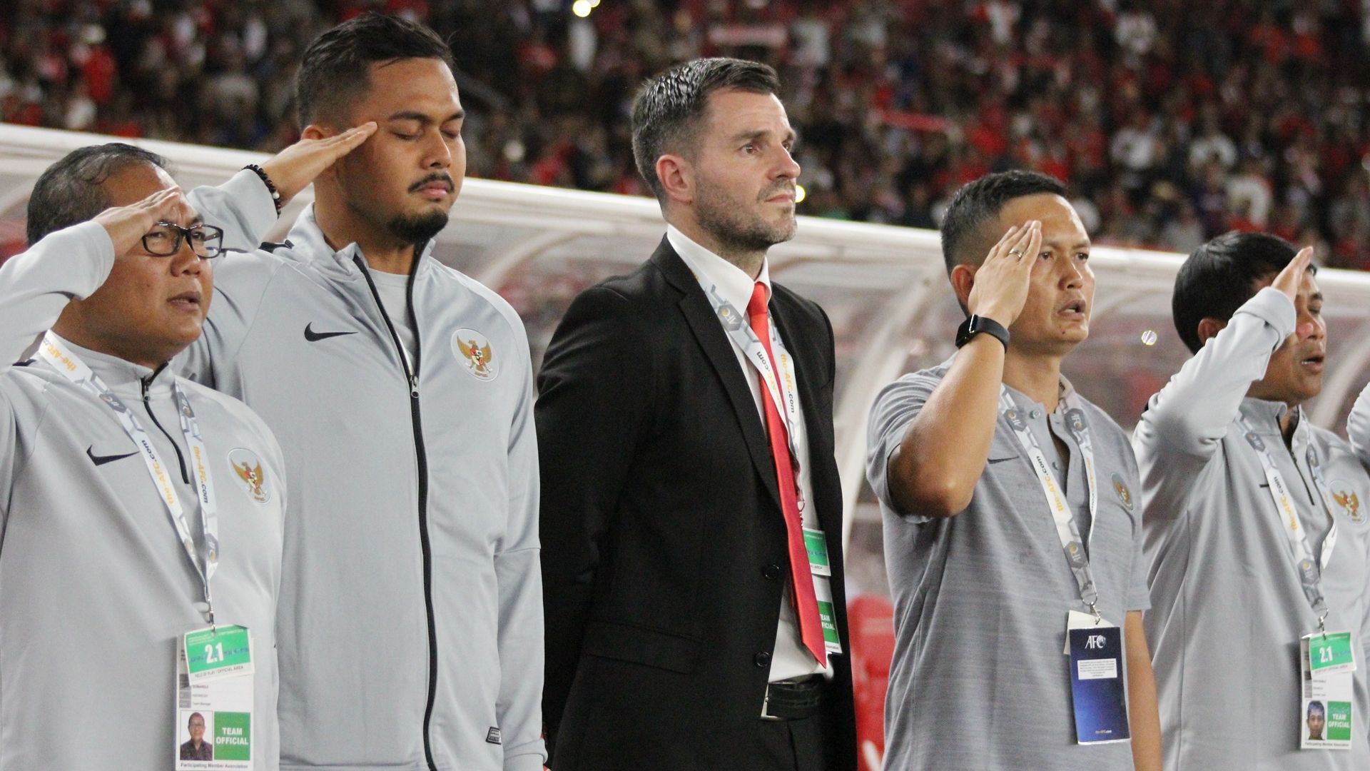 Sumardji, Bayu Eka, Simon McMenemy, Yeyen Tumena, & Joko Susilo - Timnas Indonesia