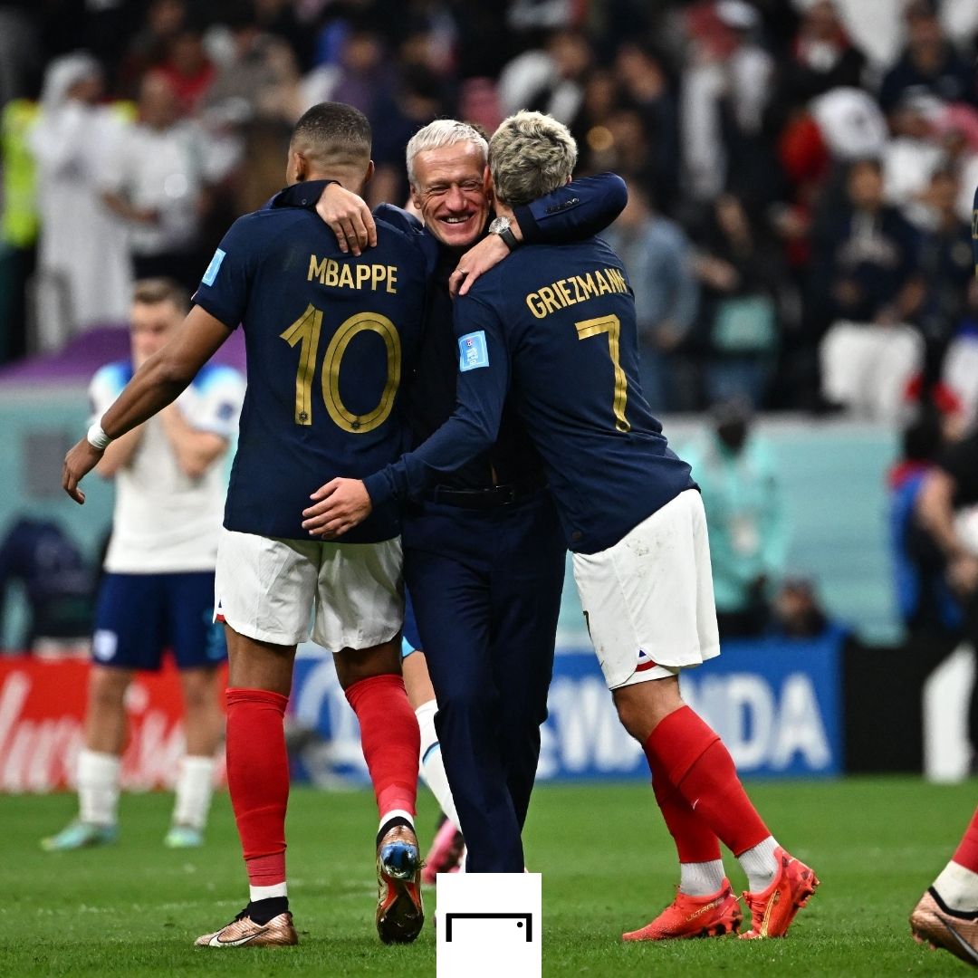 Didier Deschamps Antoine Griezmann Kylian Mbappe France 2022 World Cup GFX