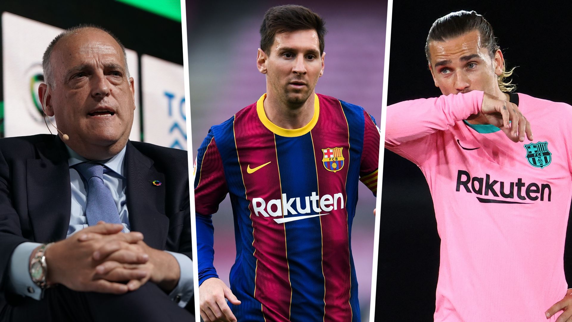 Tebas Messi Griezmann