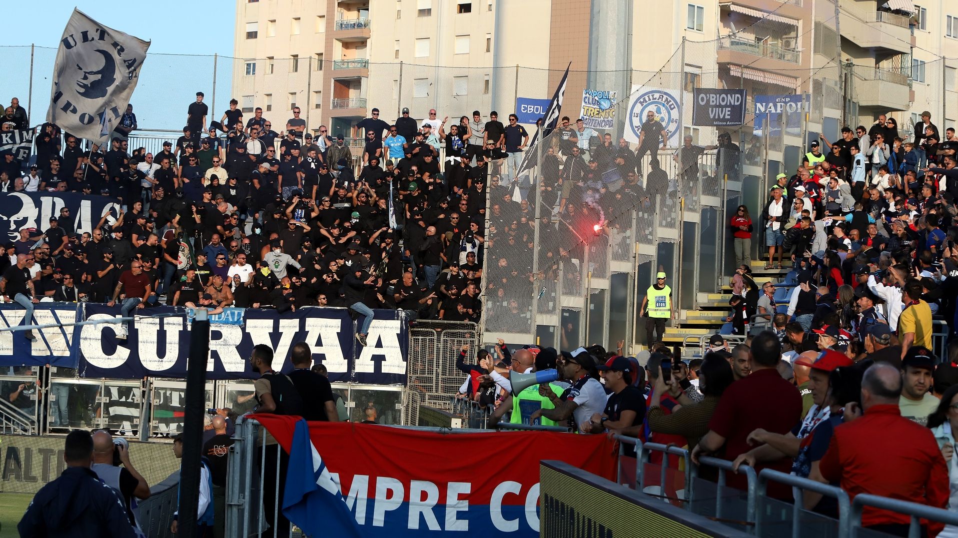Cagliari Napoli fans clashes 15092024