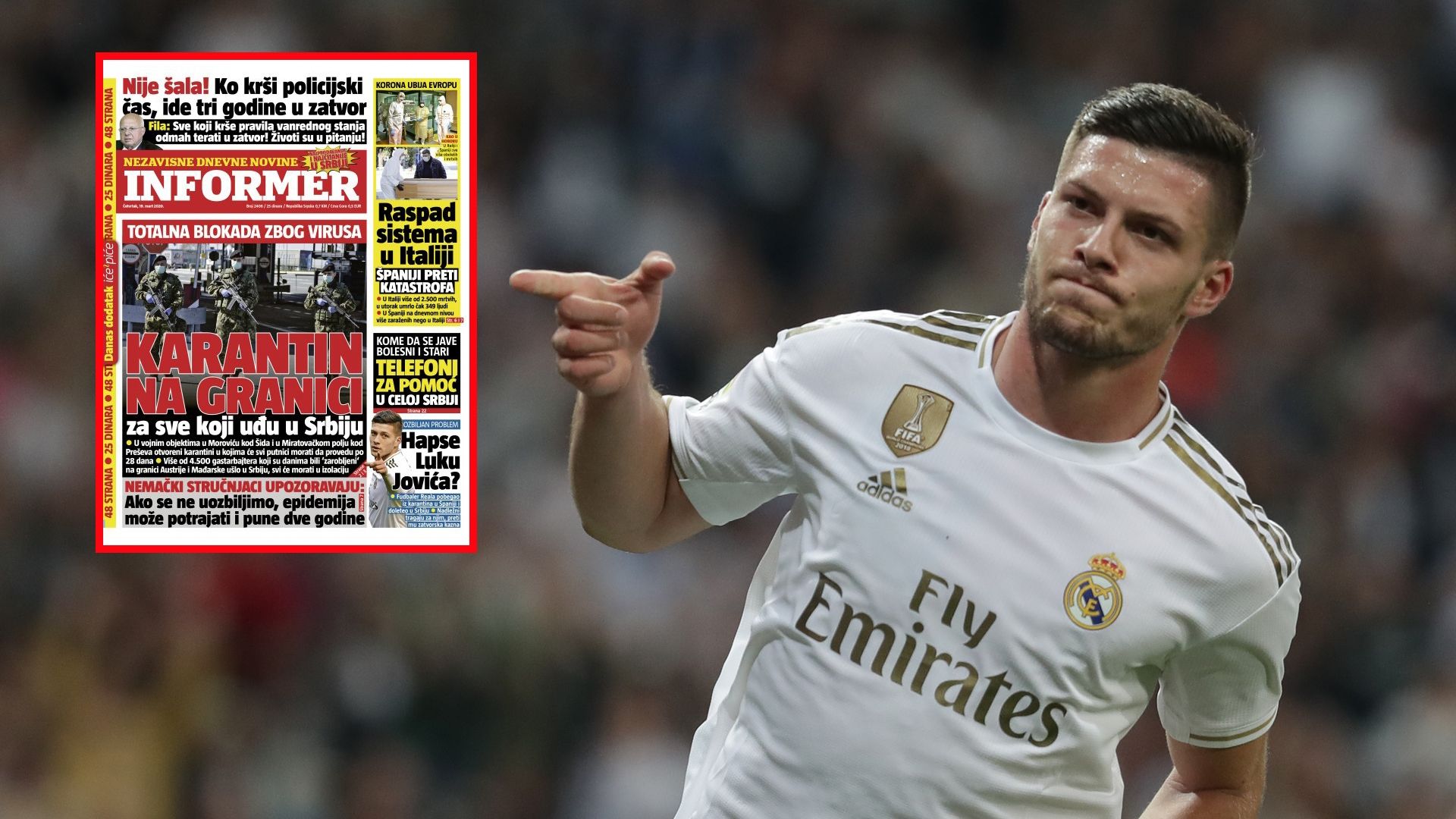 Luka Jovic, Real Madrid y el diario Informer de Serbia