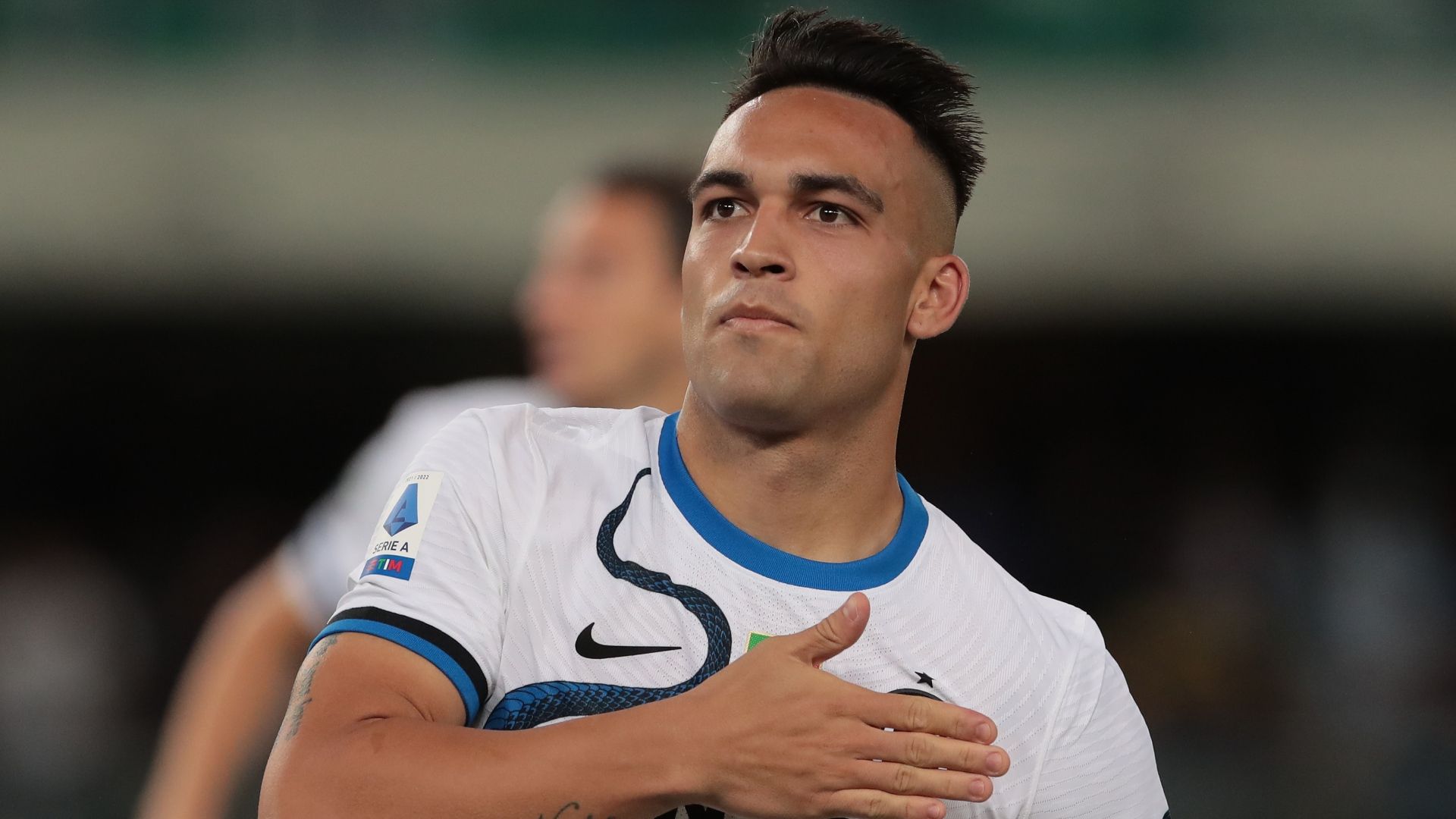 Lautaro Martinez celebrating Verona Inter Serie A