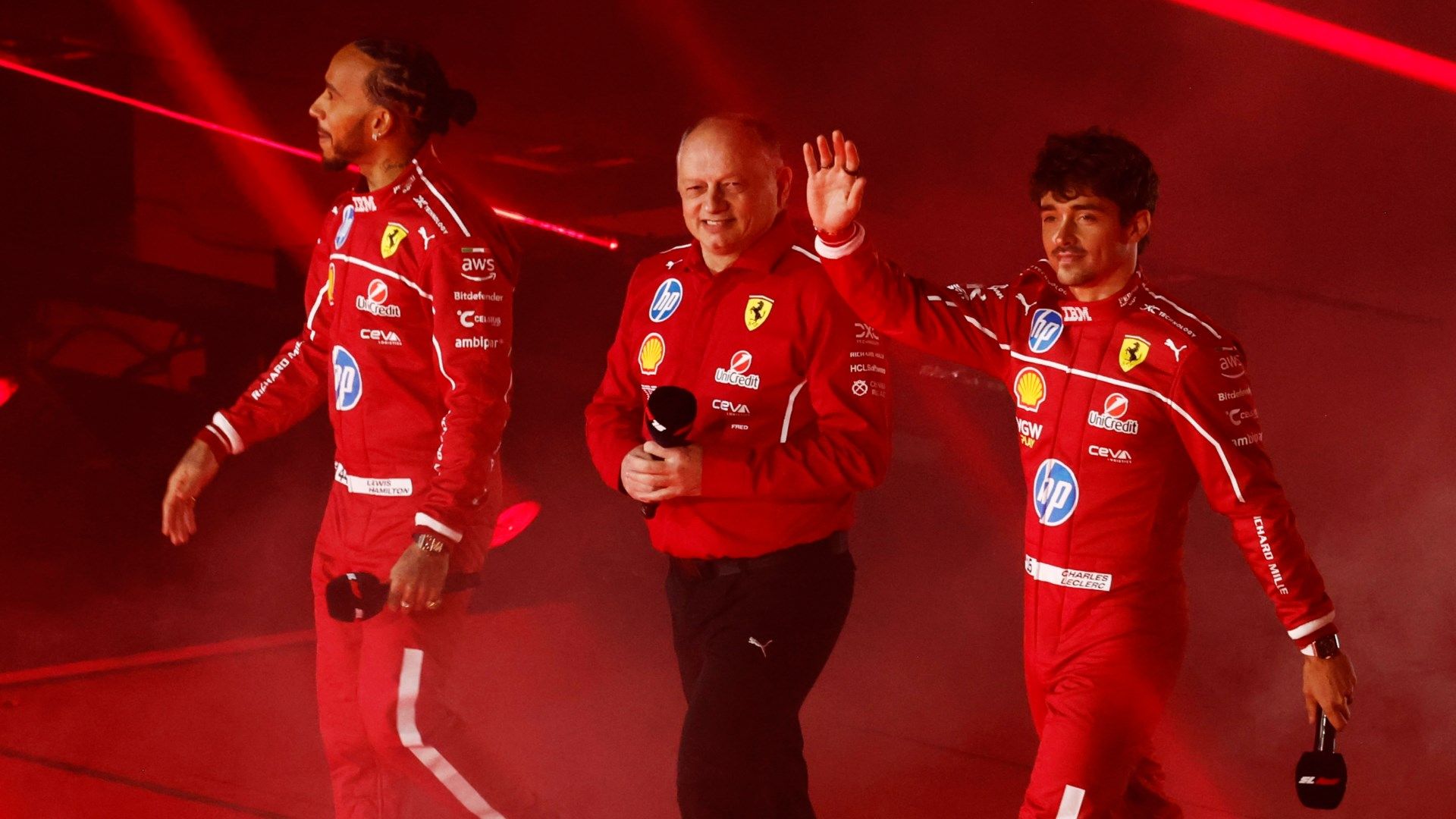 Leclerc Hamilton Ferrari