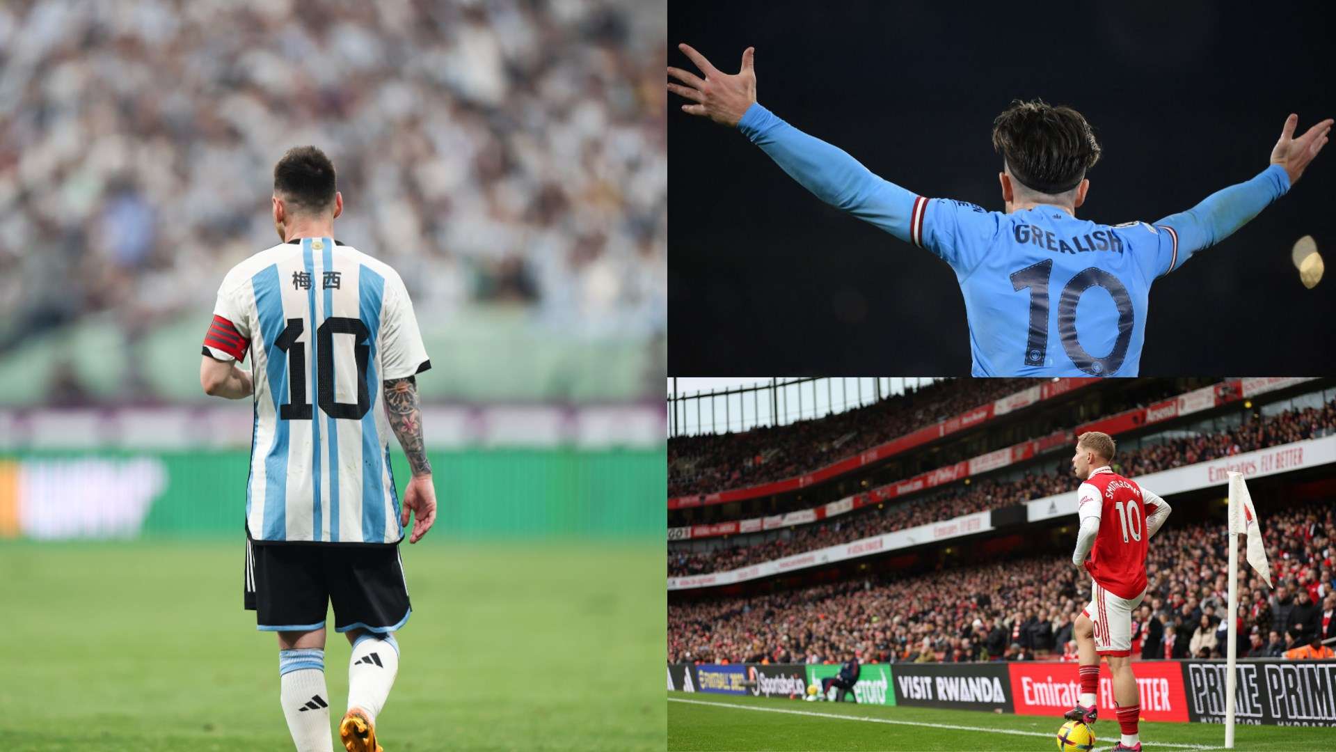 emile smith rowe Lionel Messi Jack Grealish