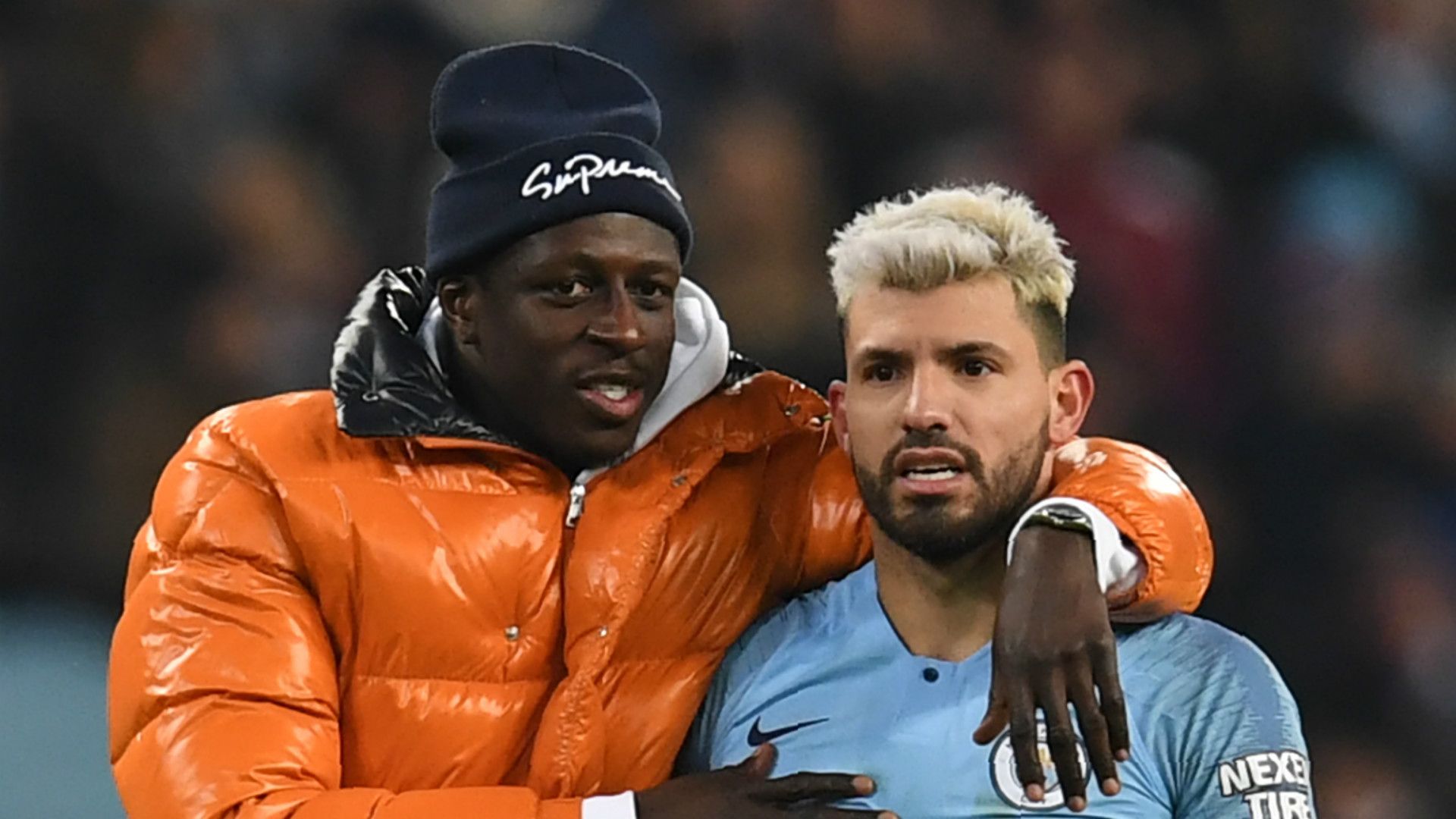 Benjamin Mendy Sergio Aguero Manchester City 2018-19