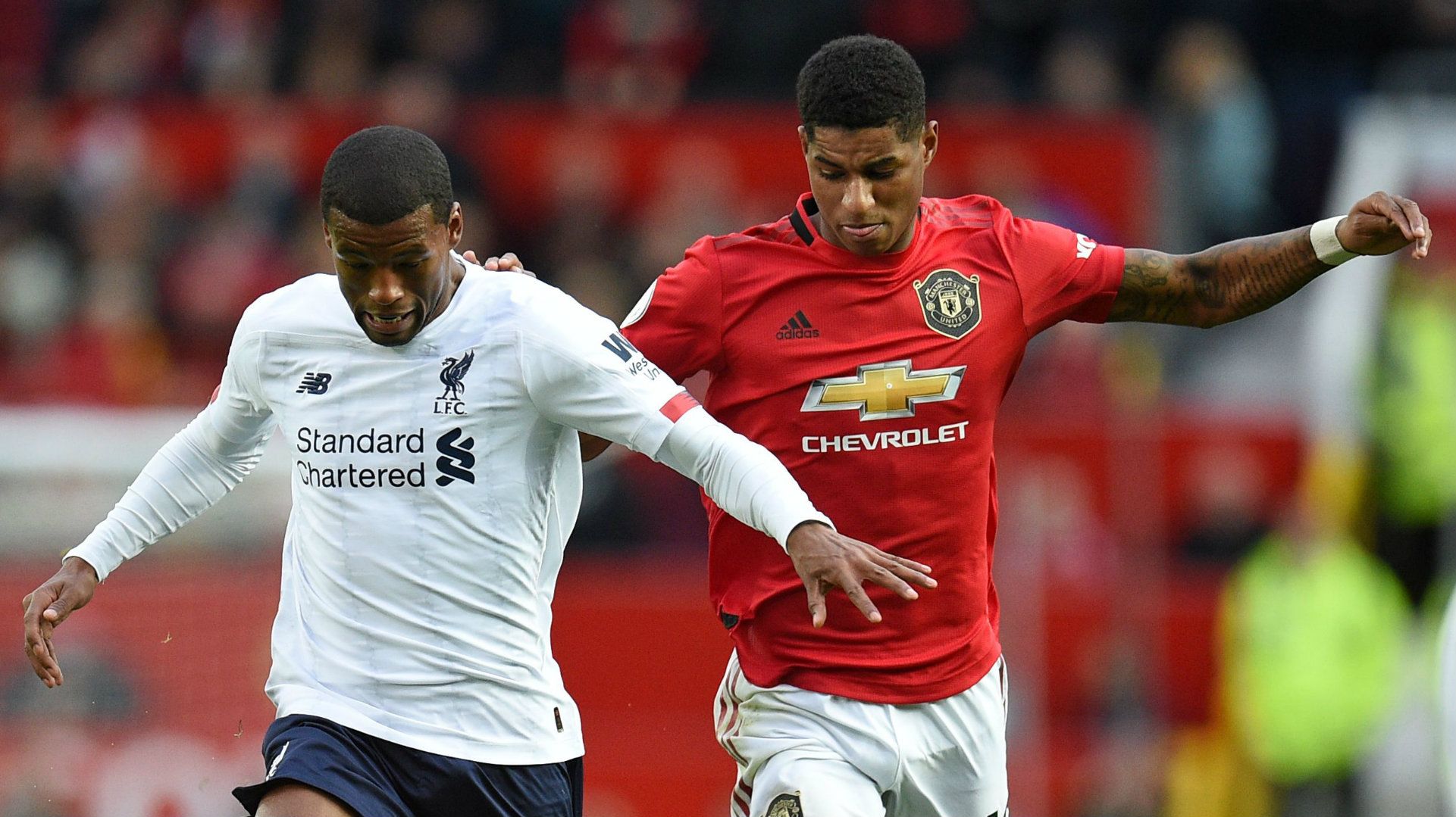 Marcus Rashford Georginio Wijnaldum Man Utd vs Liverpool 2019-20
