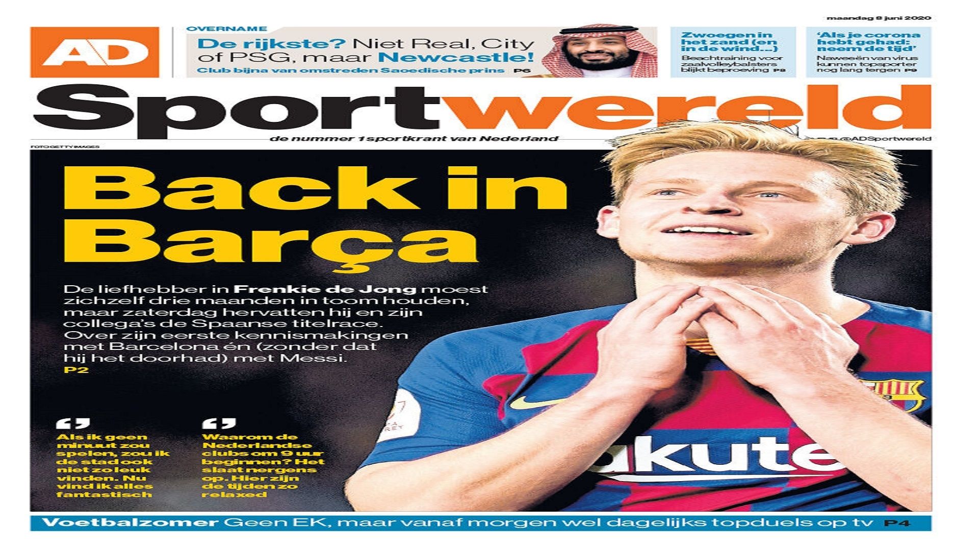 newspapers 8 June embed only AD