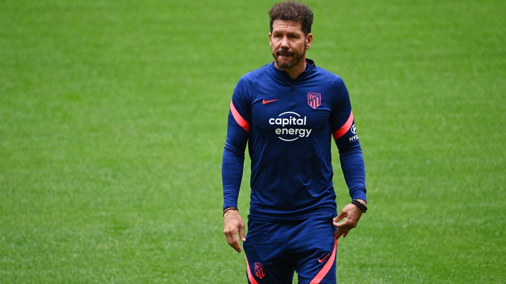 Simeone en el entrenamiento