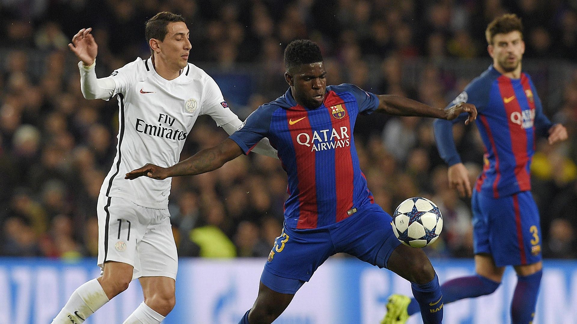 Angel Di Maria Samuel Umtiti Barcelona PSG UEFA Champions League 08032016