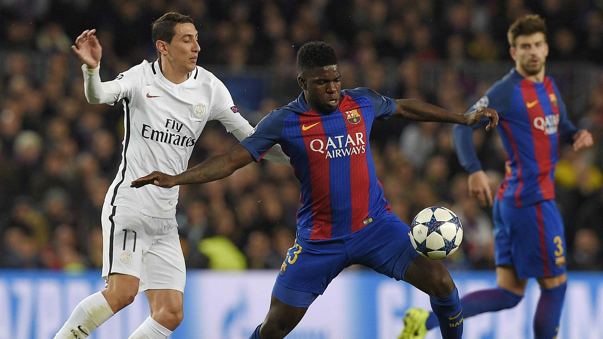 Angel Di Maria Samuel Umtiti Barcelona PSG UEFA Champions League 08032016