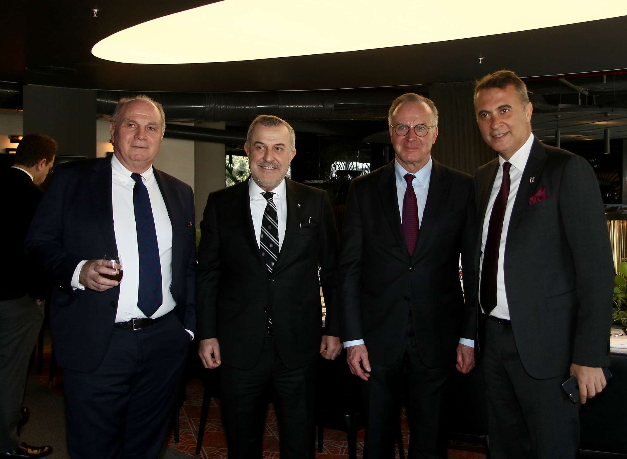 Uli Hoeness Ahmet Urkmezgil Karl-Heinz Rummenigge Fikret Orman Besiktas Bayern Munchen 03/14/18