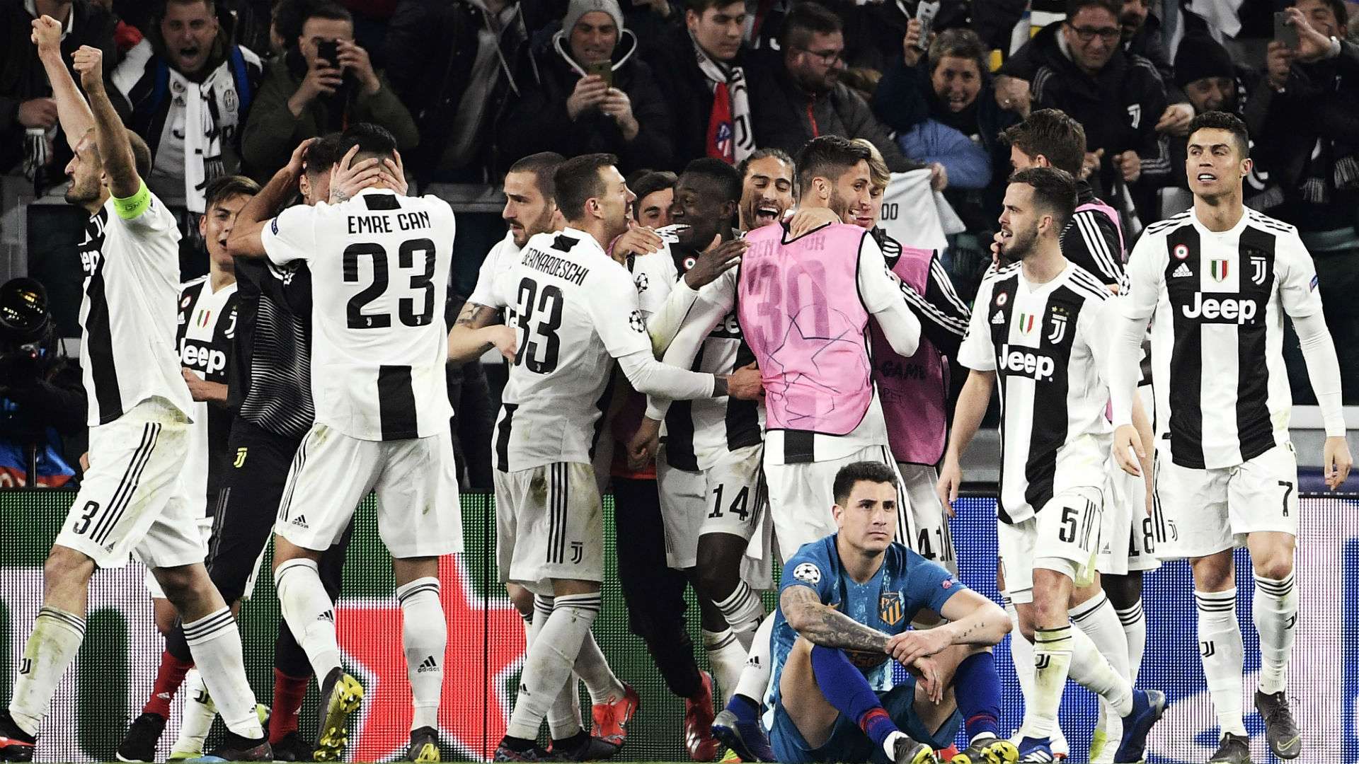 Juventus celebrating Atletico Madrid