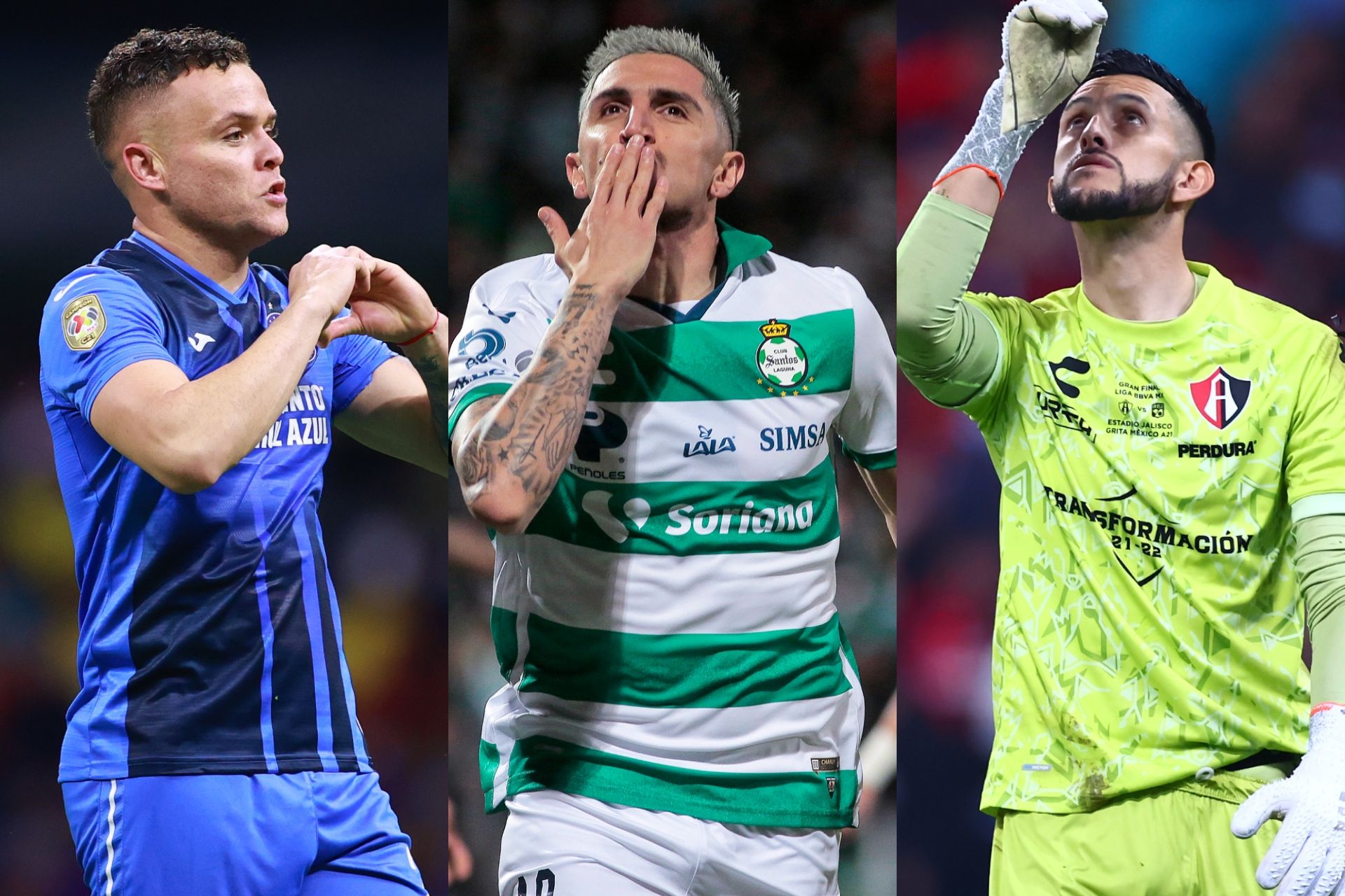 Jonathan Rodríguez (Cruz Azul), Diego Valdés (Santos), Camilo Vargas (Atlas)