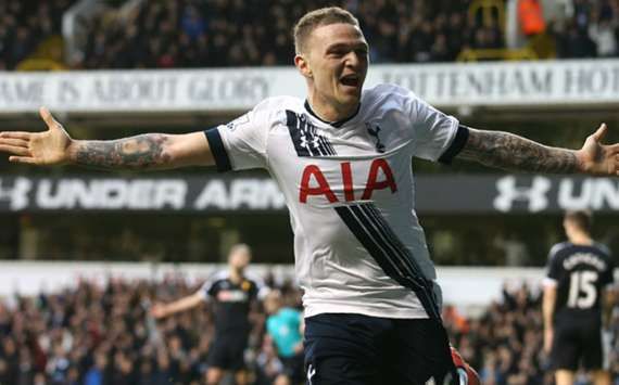 Kieran Trippier celebrates for Tottenham