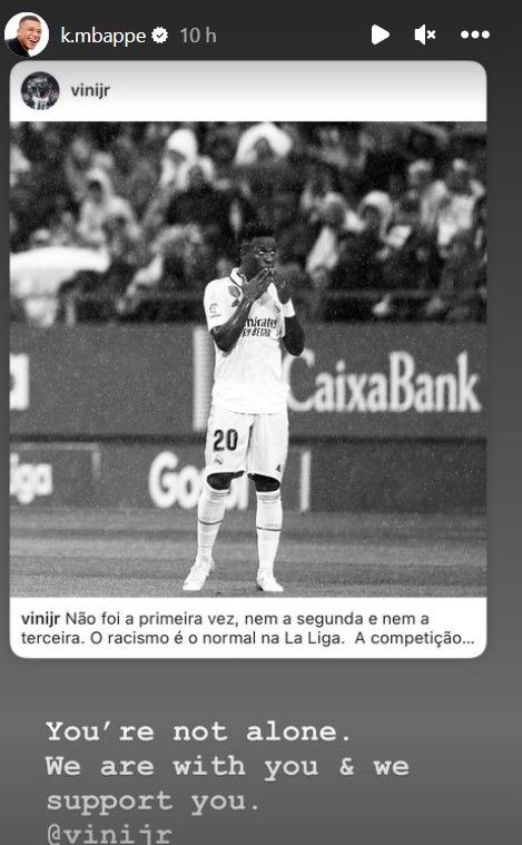 Kylian Mbappe Vinicius support