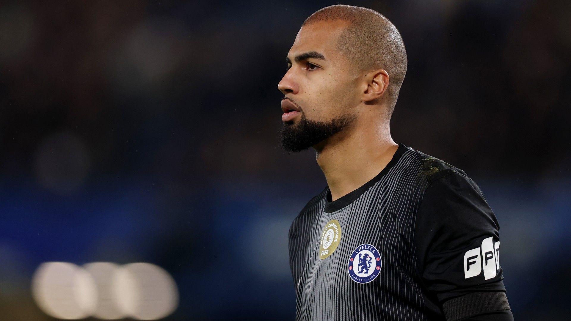 Robert Sanchez of Chelsea looks on