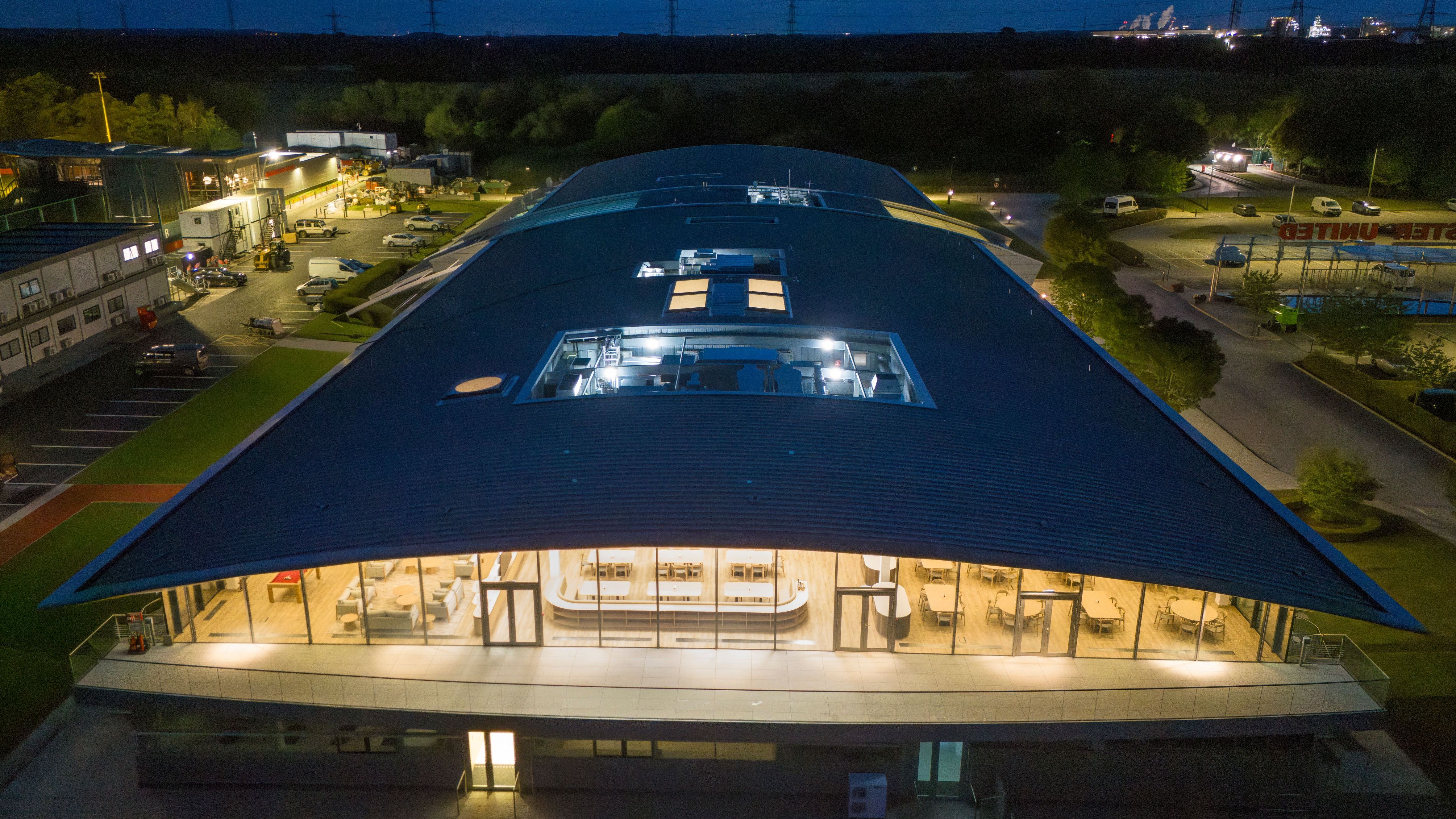 New Man Utd training ground night view