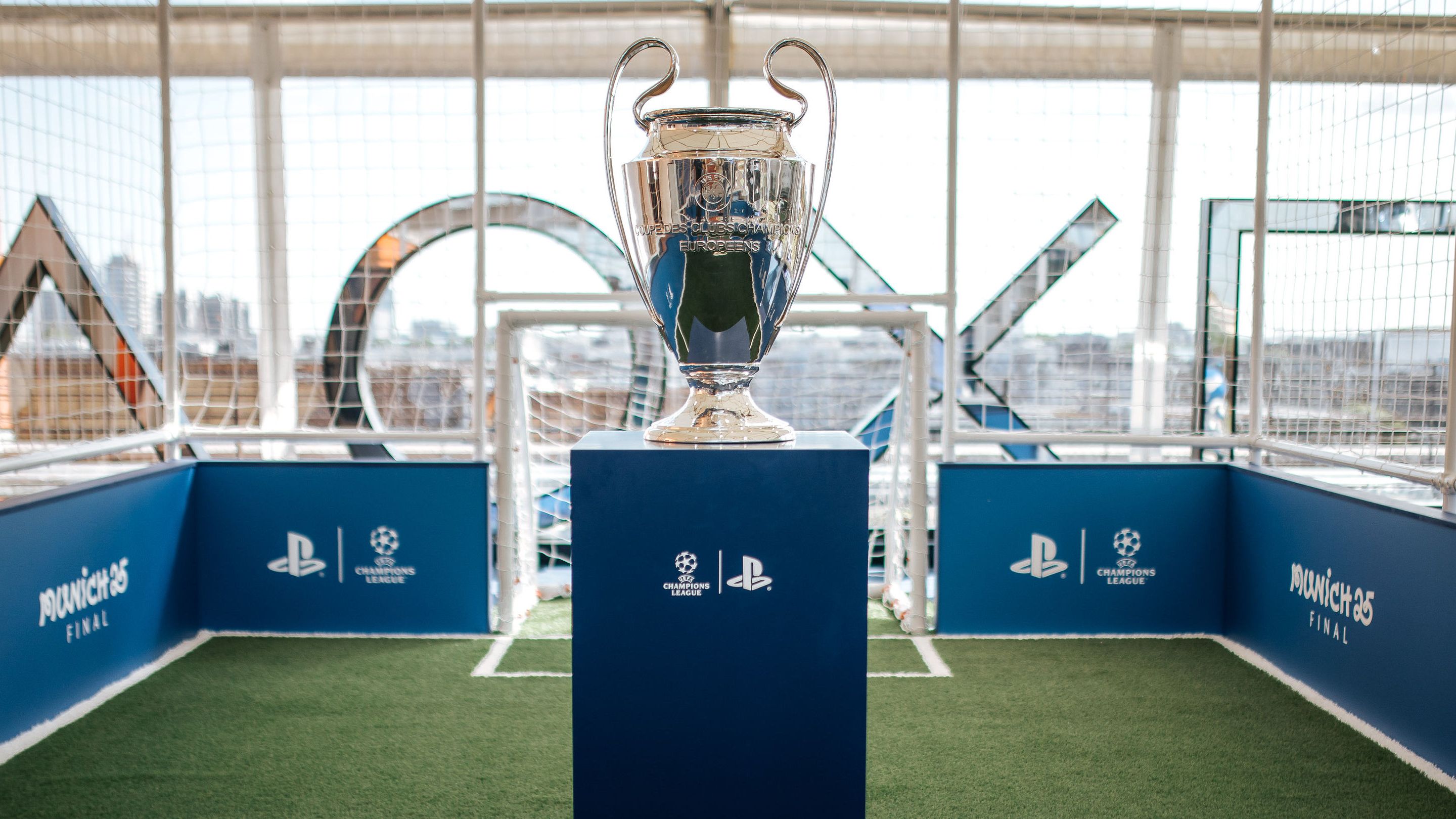 UEFA Champions League Final trophy at PlayStation House