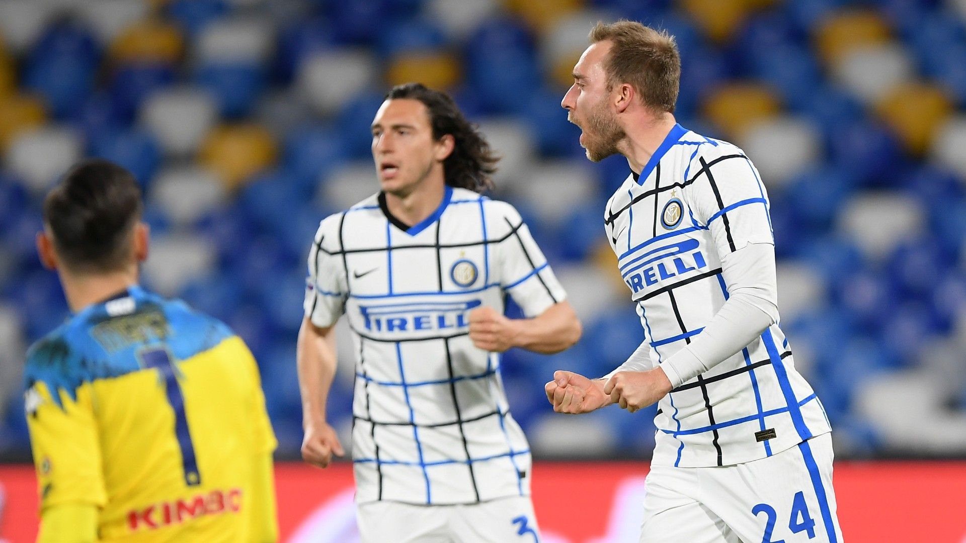 Christian Eriksen celebrating Napoli Inter