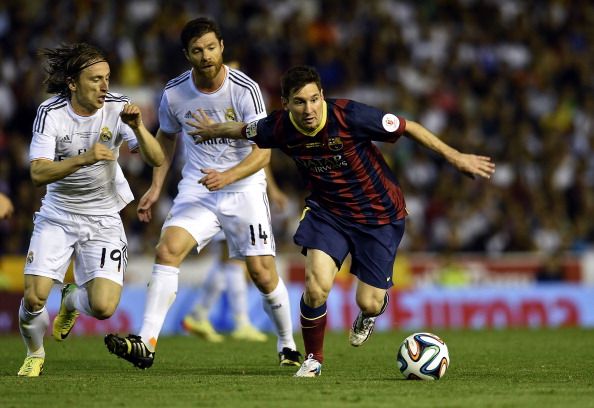 LIONEL MESSI LUKA MODRIC XABI ALONSO BARCELONA REAL MADRID COPA DEL REY 04162014