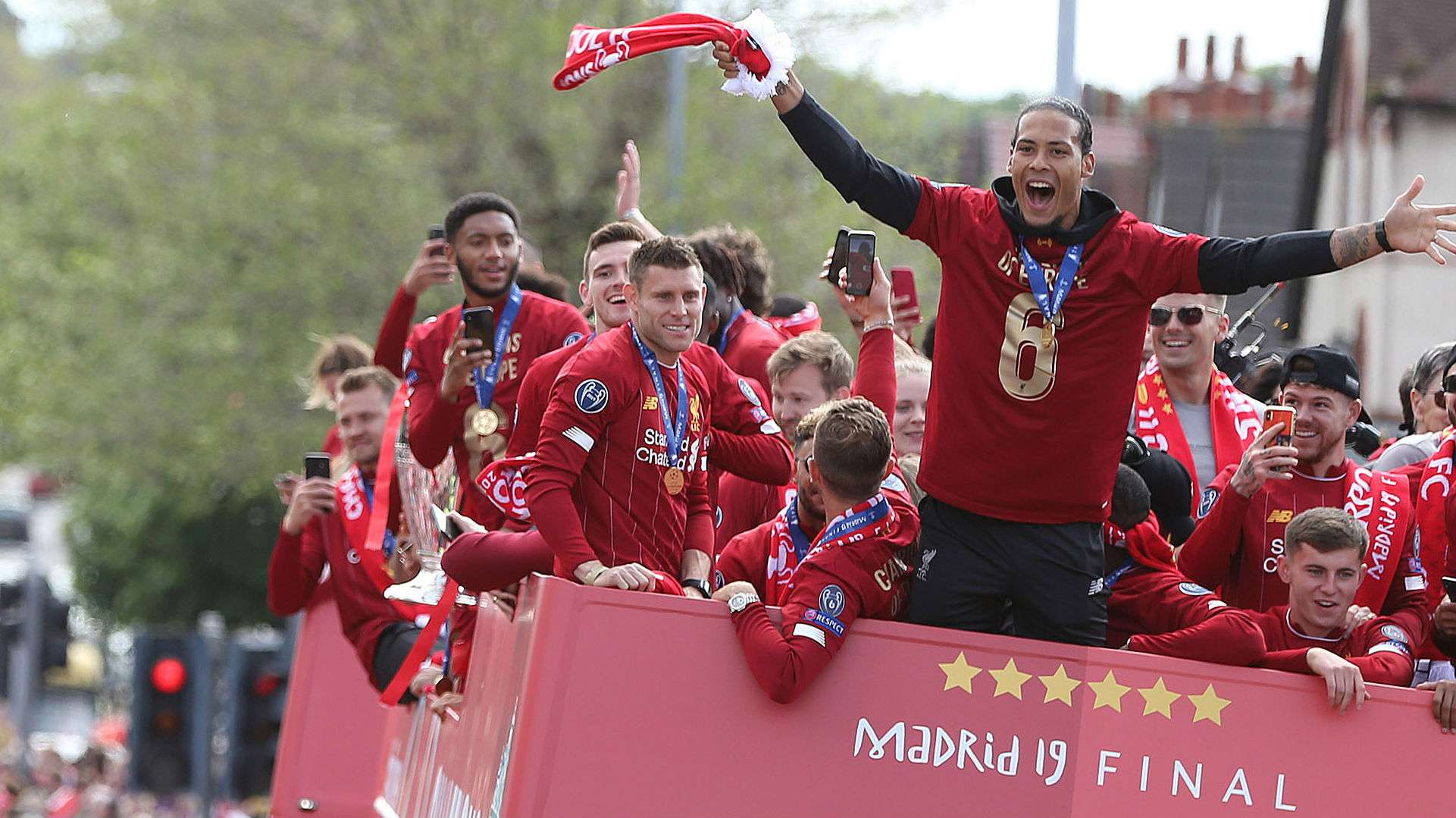 Virgil van Dijk LIverpool parade