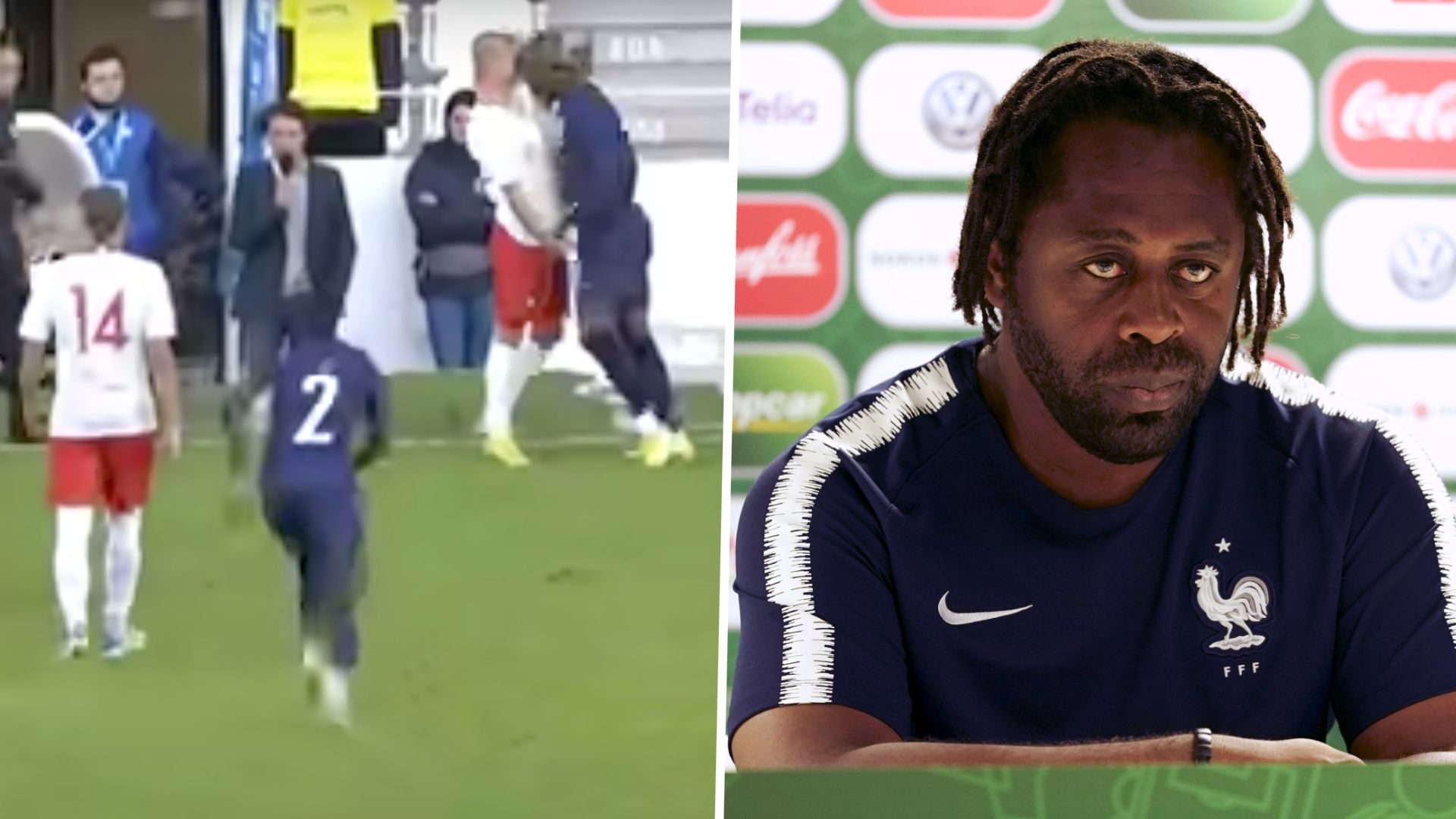 France U18 brawl Poland