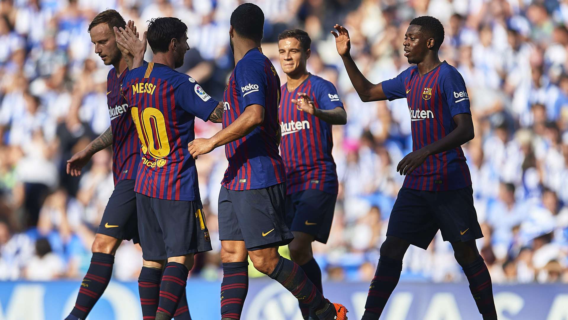 FC Barcelona Messi Suarez Dembele 15092018