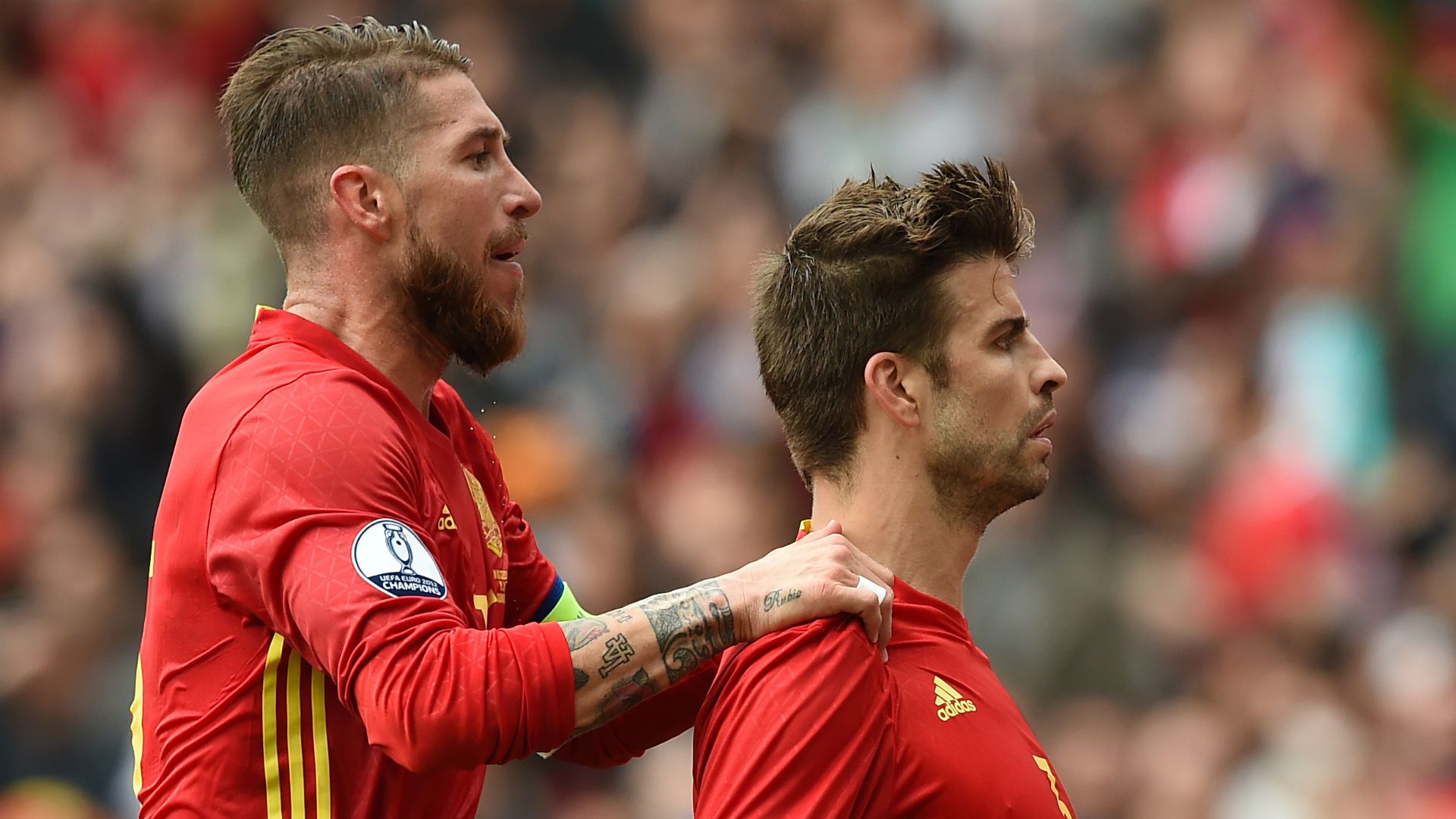 Sergio Ramos Gerard Pique Spain