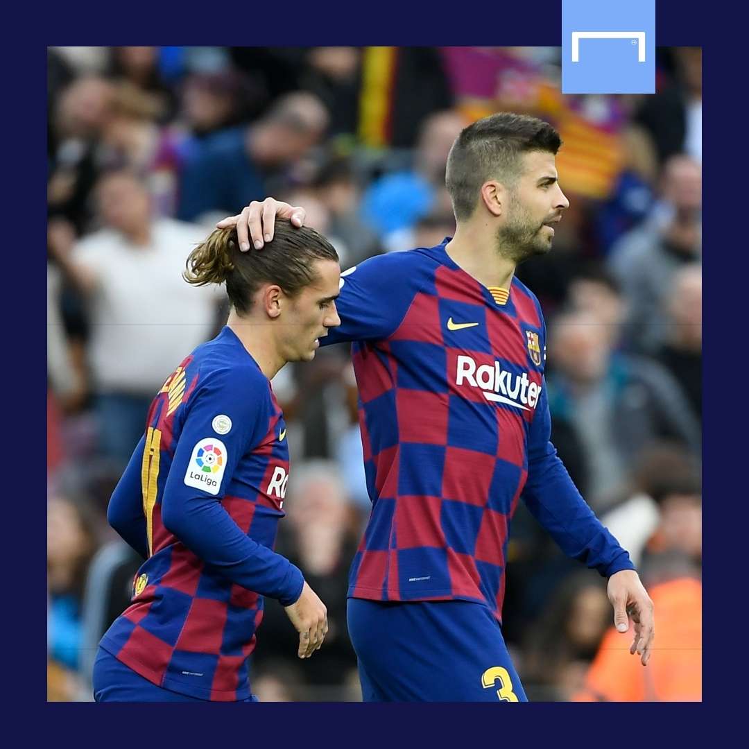 Antoine Griezmann Gerard Pique Barcelona GFX