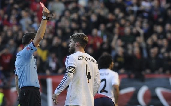 SERGIO RAMOS RED CARD CLOS GOMEZ LA LIGA REAL MADRID OSASUNA