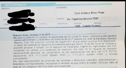 Carta Documento Alario River