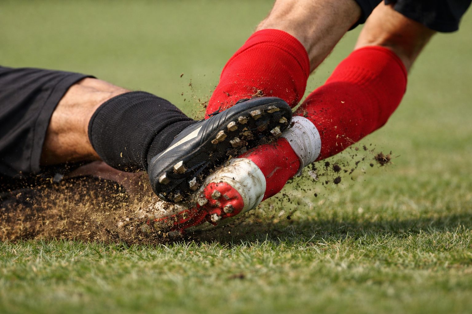 Horrortackle sliding blessure amateur 