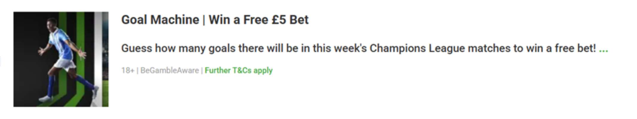 Unibet goal machine
