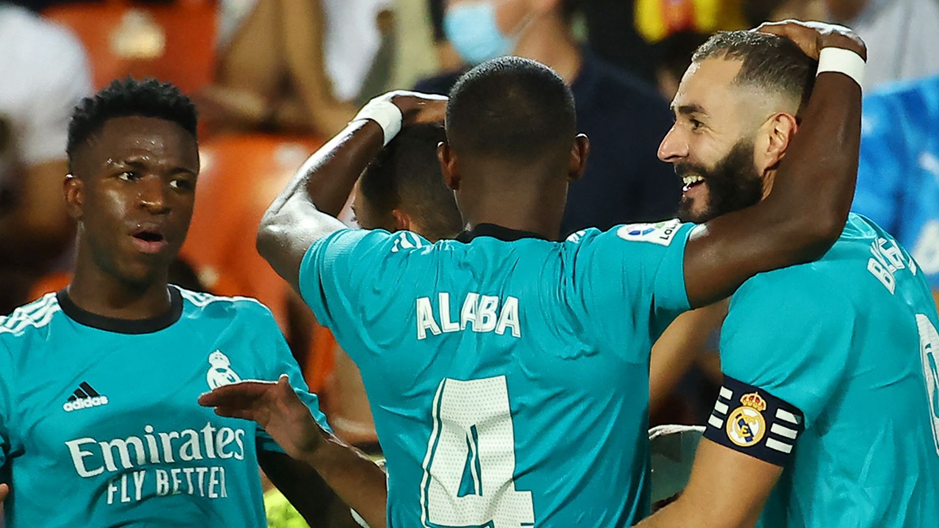 Vinicius, Alaba y Benzema, Real Madrid