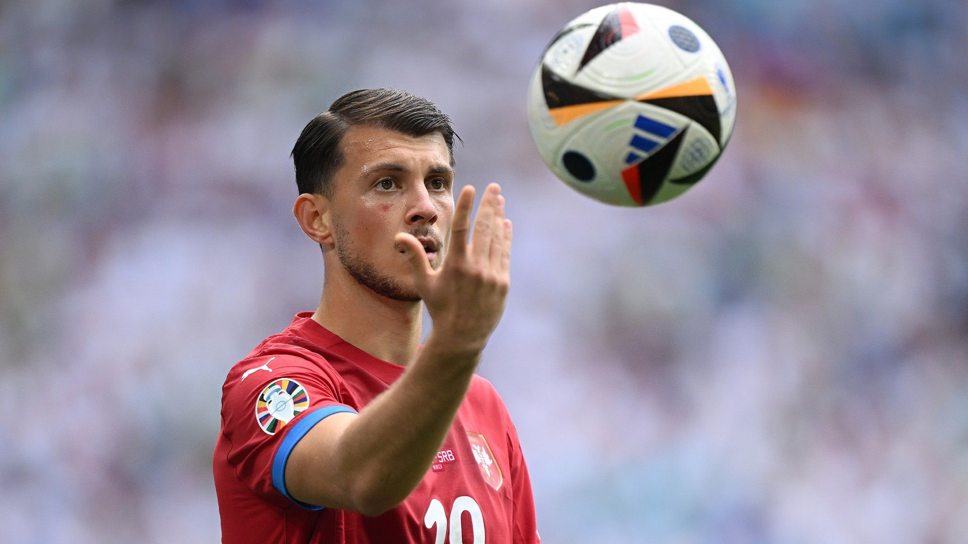 Lazar Samardzic of Serbia gestures 