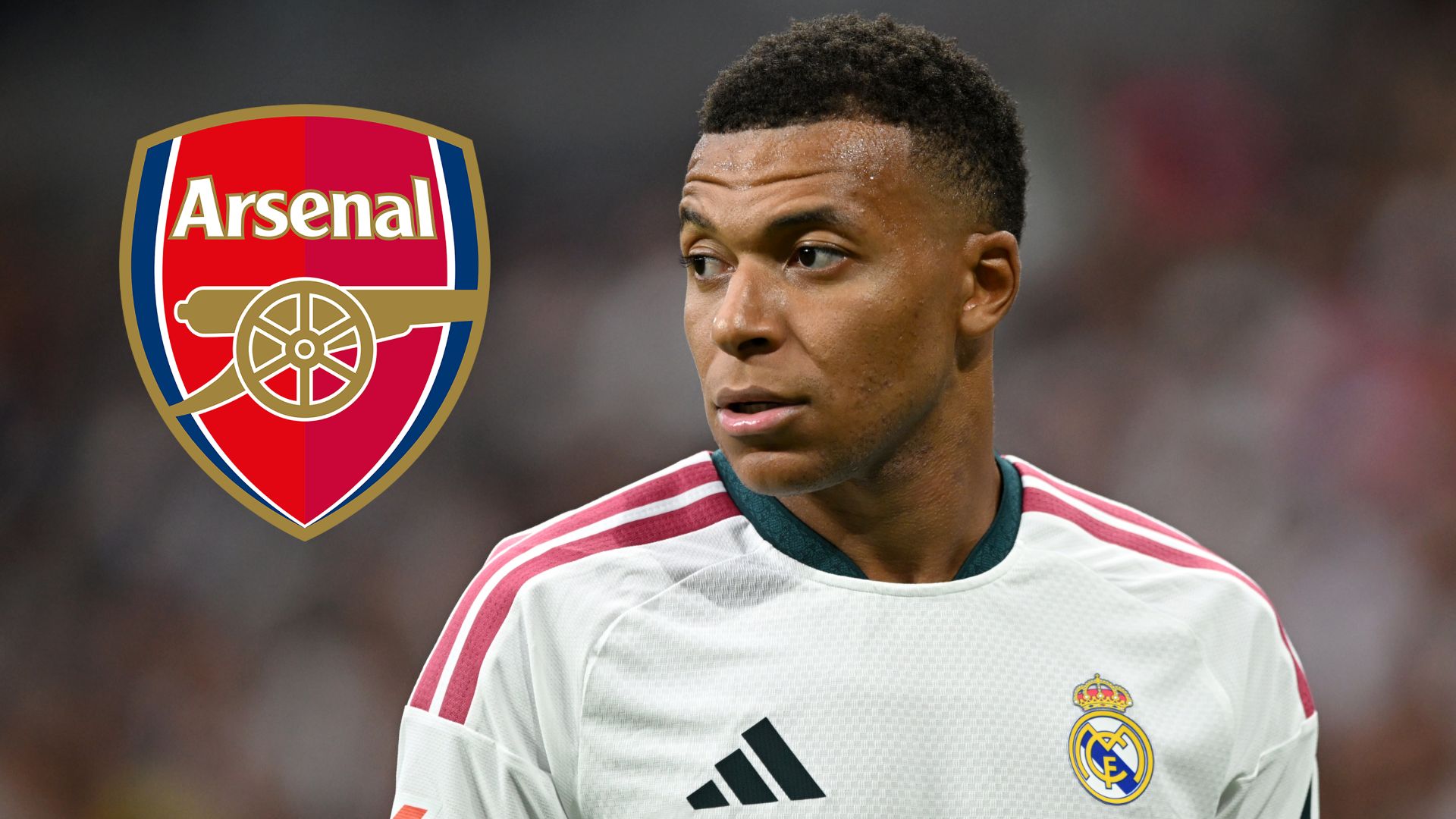 Kylian Mbappe Arsenal crest 2026