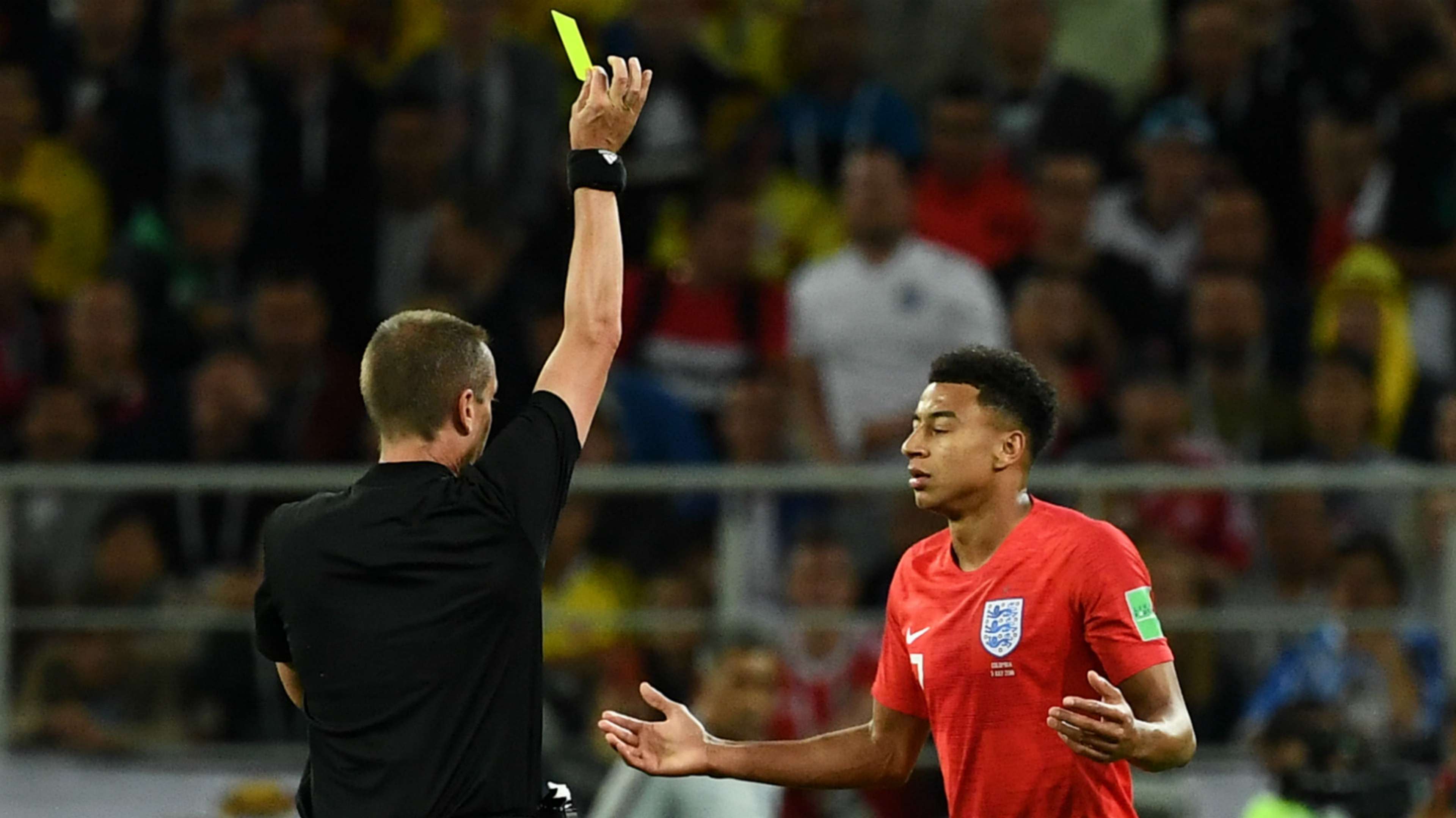 Jesse Lingard Yellow Card World Cup England Colombia