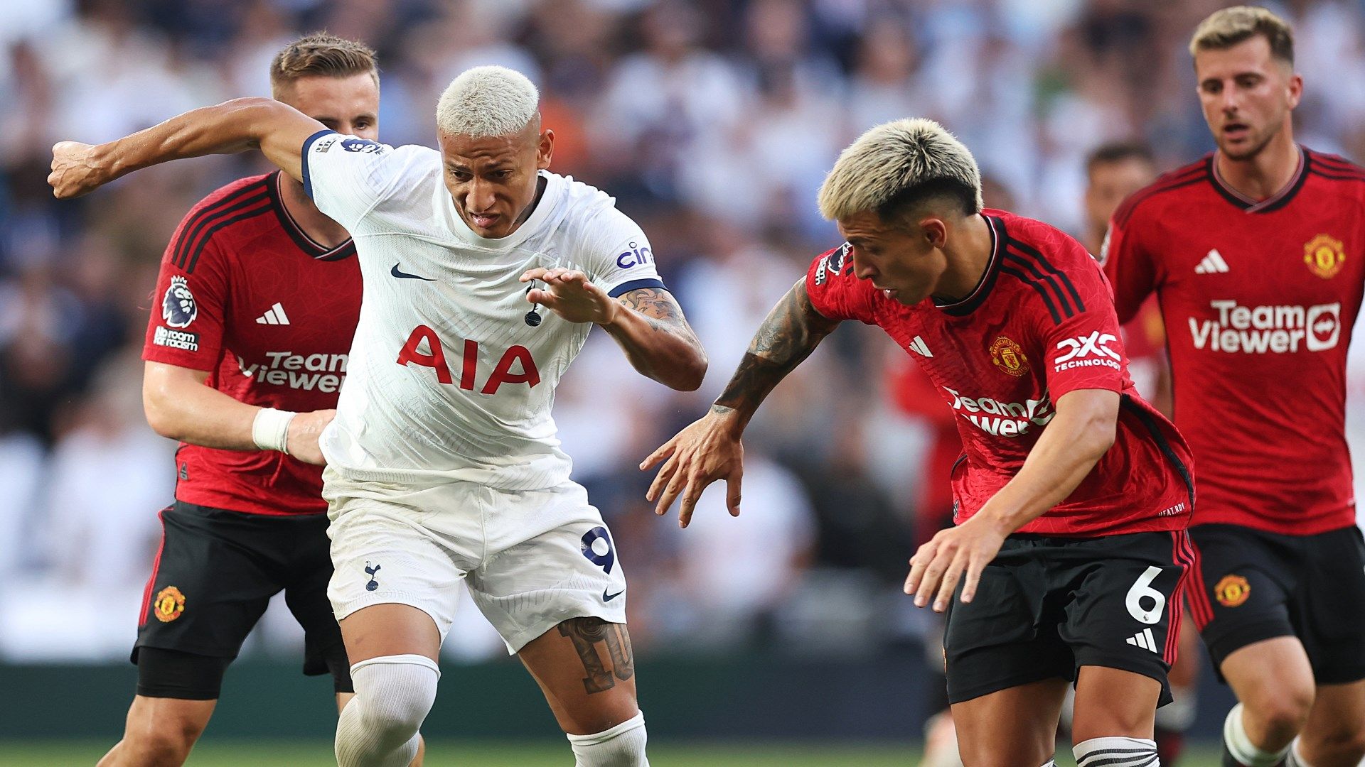 Richarlison Lisandro Martinez Tottenham Man Utd 2023-24
