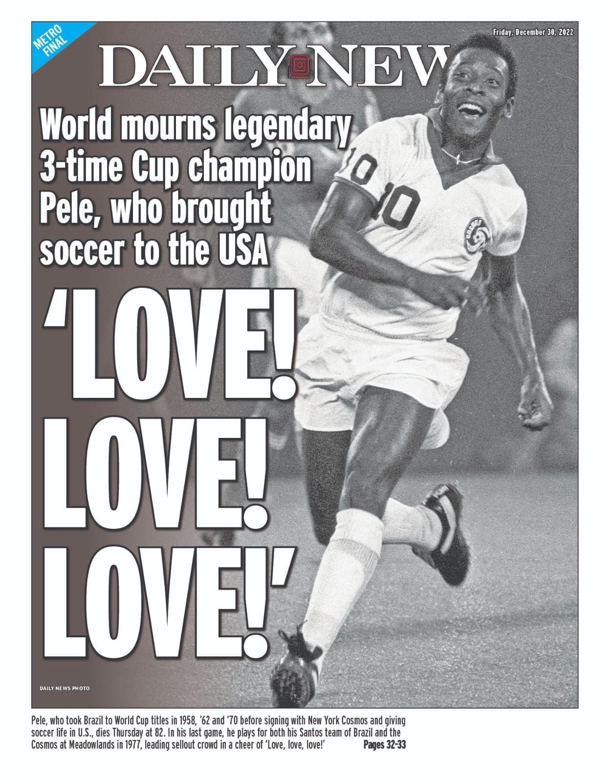 Capa Daily News Pelé