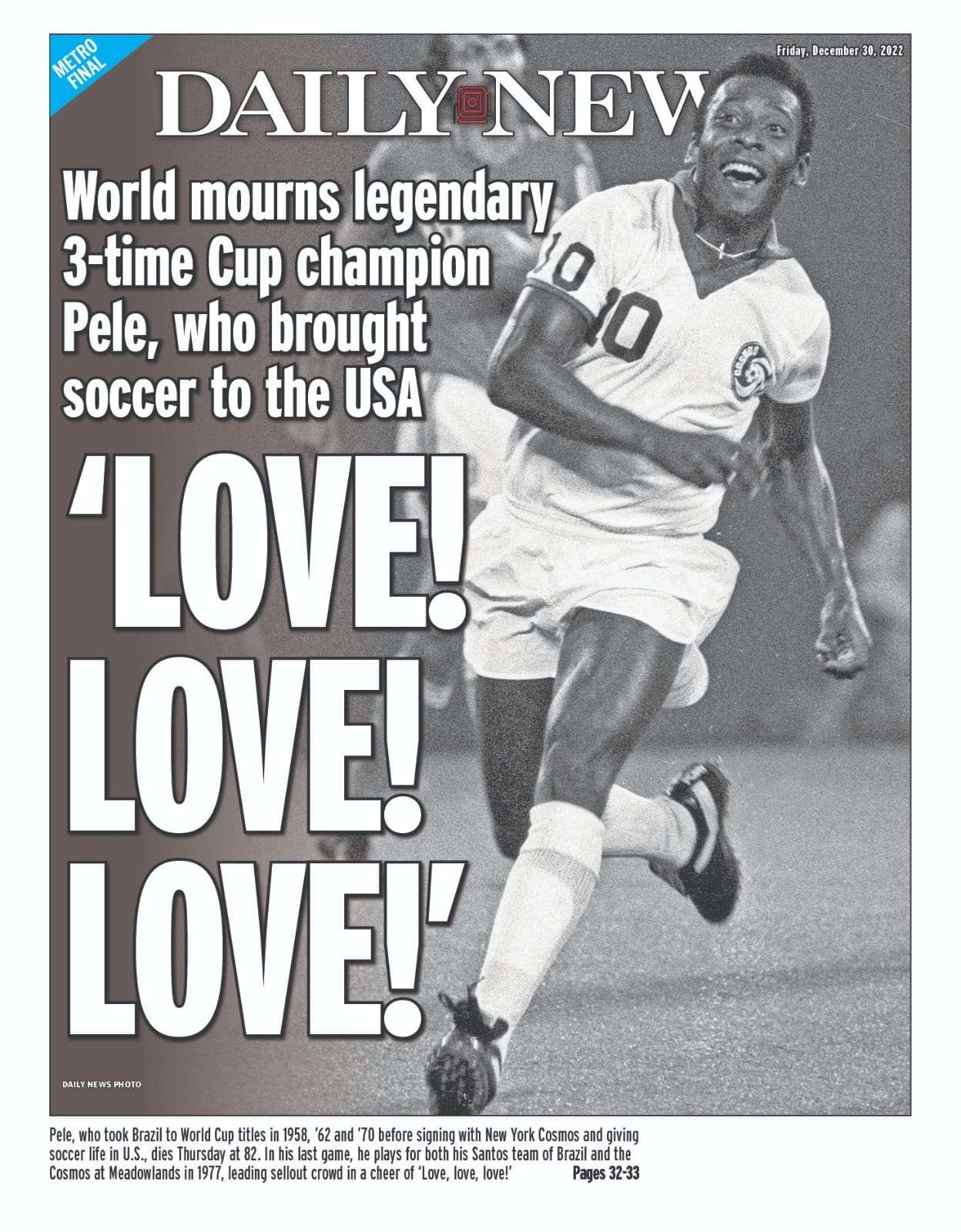 Capa Daily News Pelé
