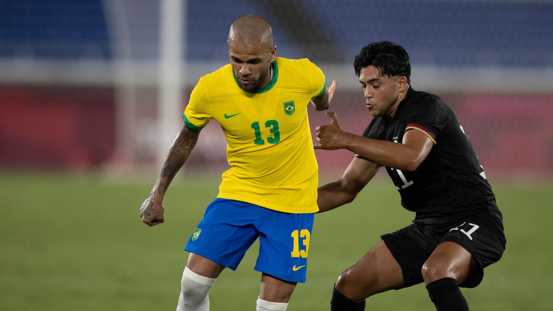 Dani Alves em Brasil x Alemanha, Olimpíadas de Tóquio, futebol masculino, 22072021